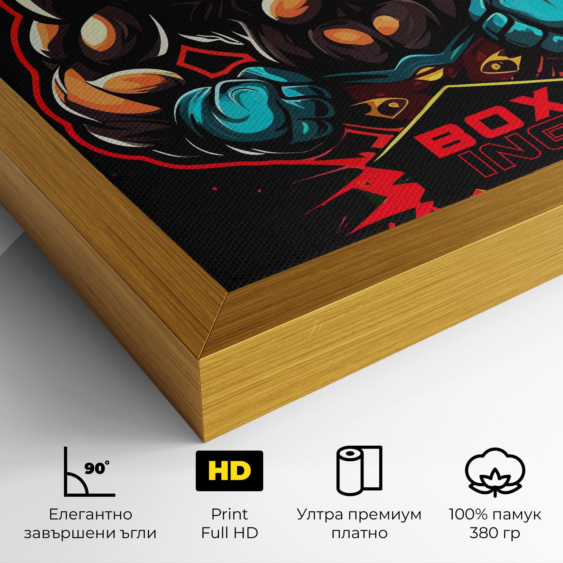 Картина на платно Light Blue Gloves mockup 4