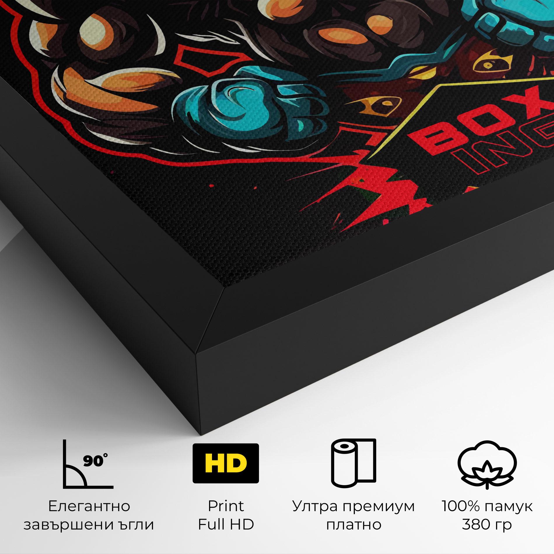 Картина на платно Light Blue Gloves mockup 4