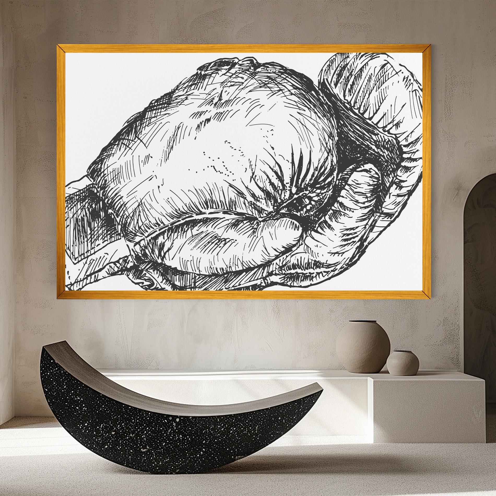 Картина на платно Grey Line Glove mockup 8