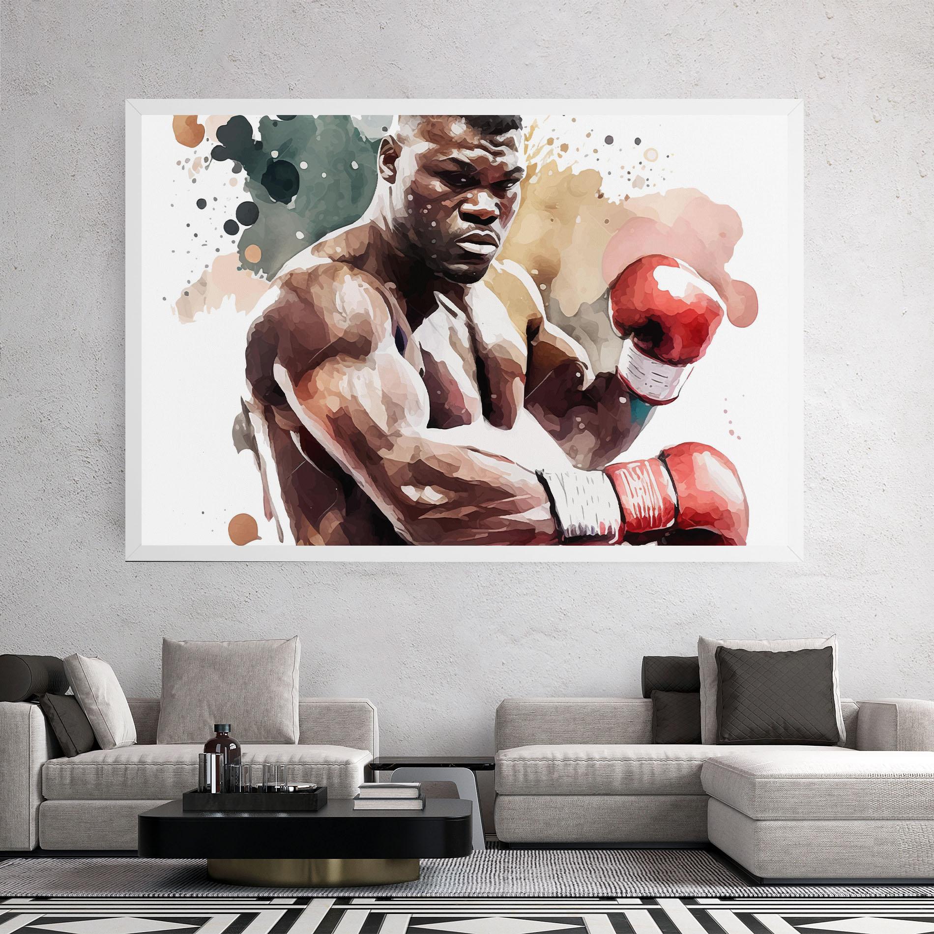 Картина на платно Boxing Cream Green mockup 2
