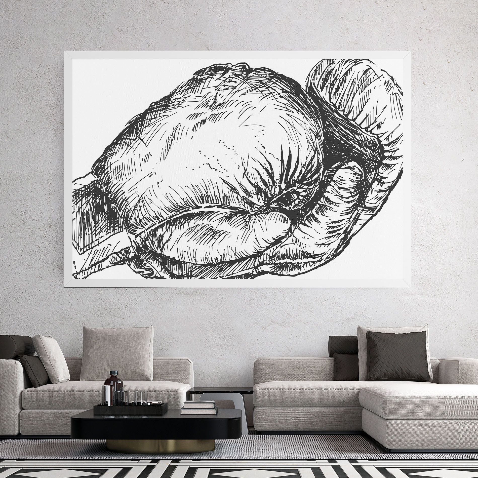 Grey Line Glove mockup 2