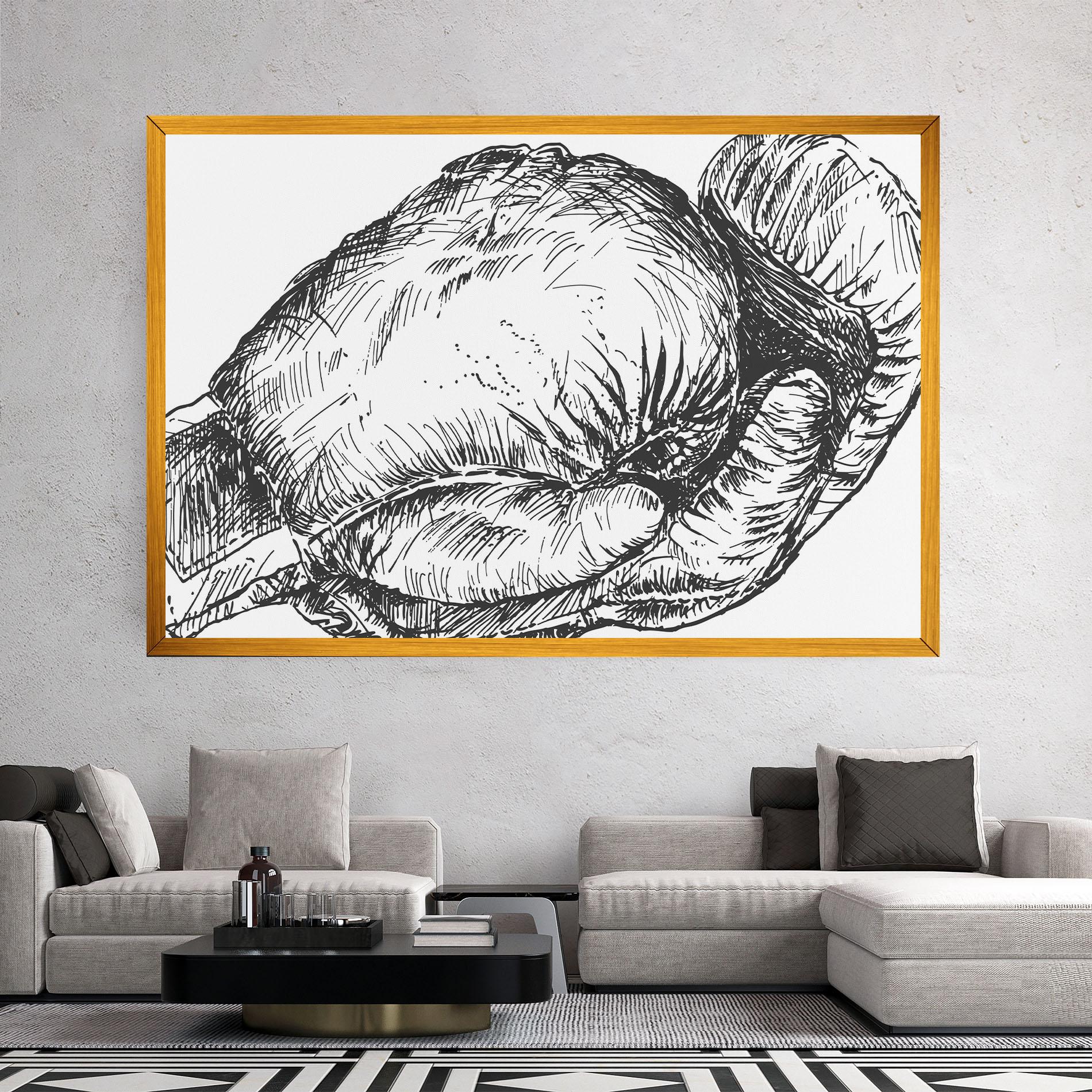 Картина на платно Grey Line Glove mockup 2