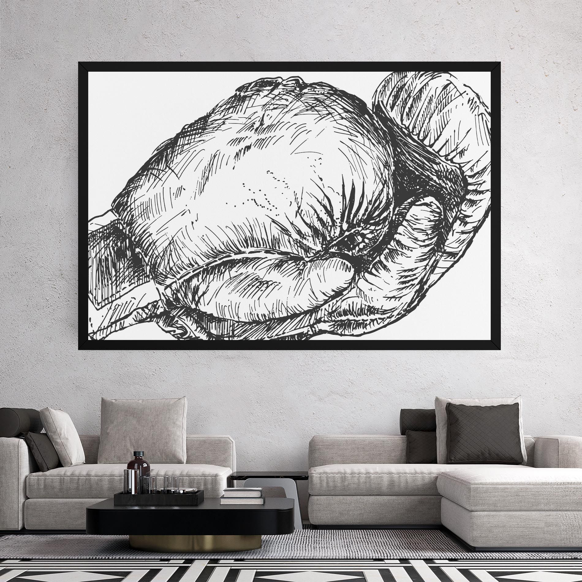 Grey Line Glove mockup 2