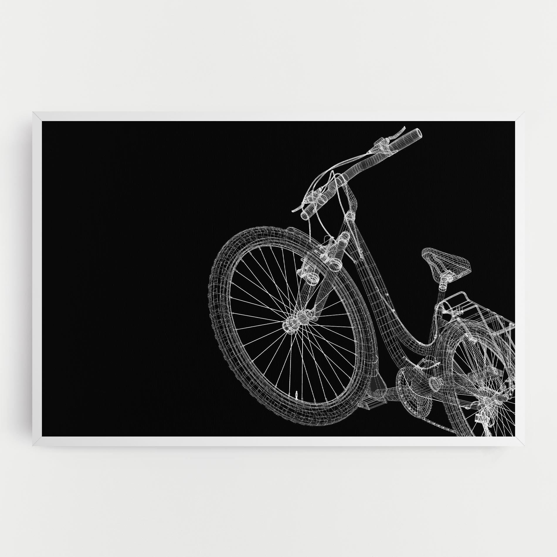 Картина на платно 3d Bike Model On Black mockup 0
