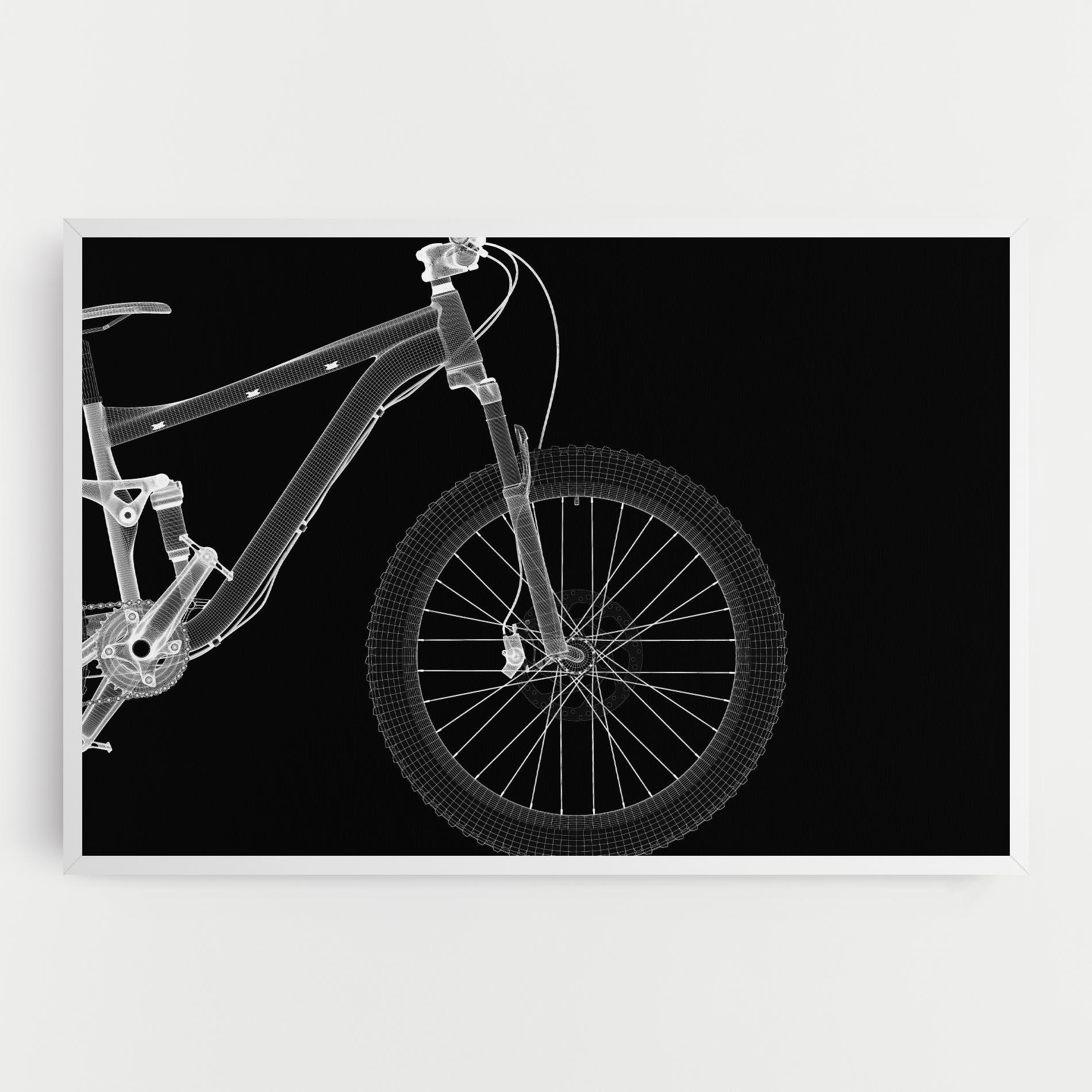 Картина на платно 3d White Model Bike mockup 0