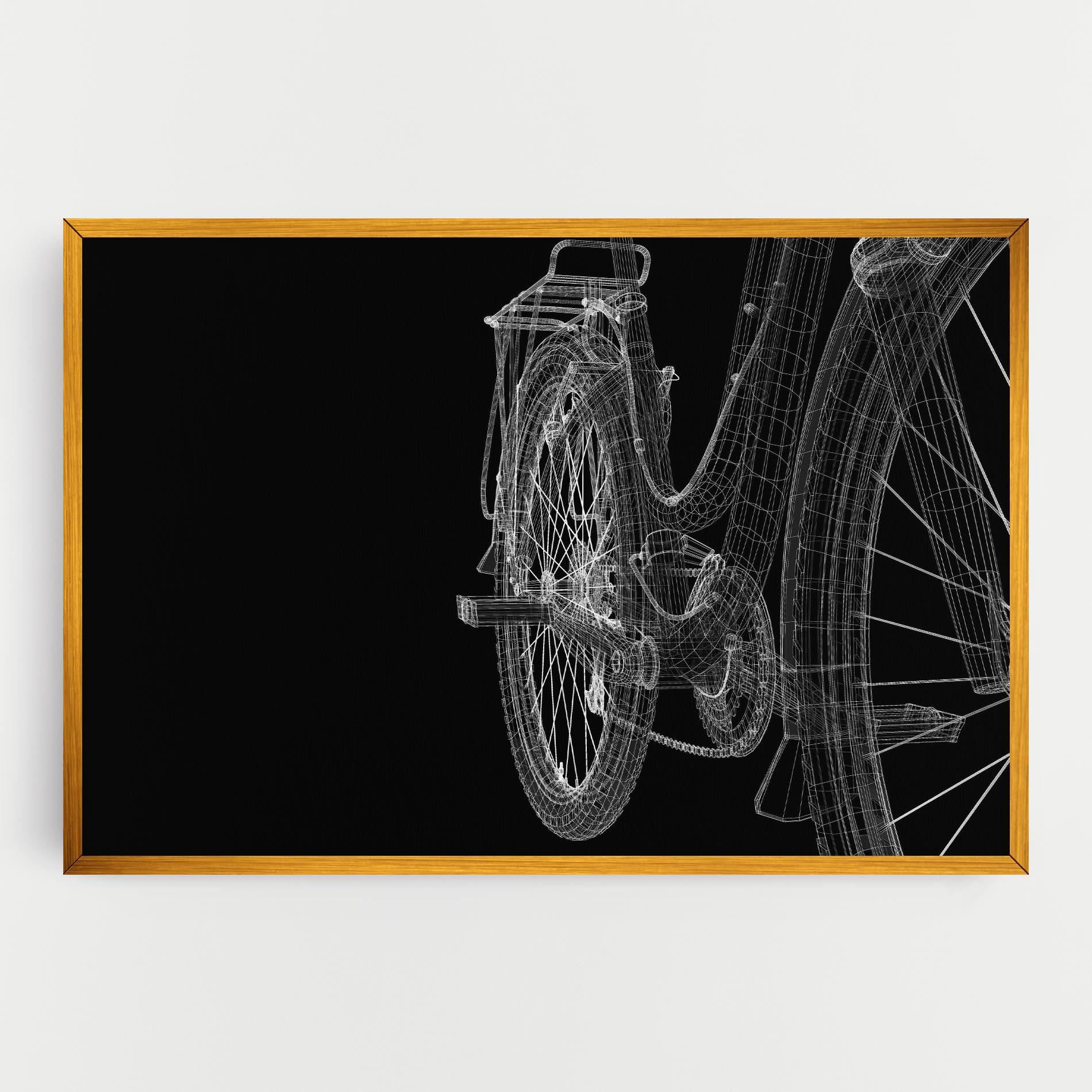 Картина на платно Bike Wire Model 3d mockup 0