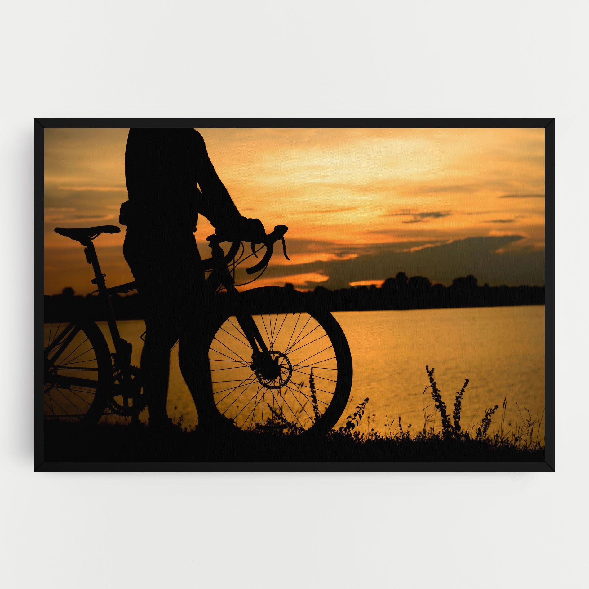 Bicycle Sunset Silhouette mockup 0