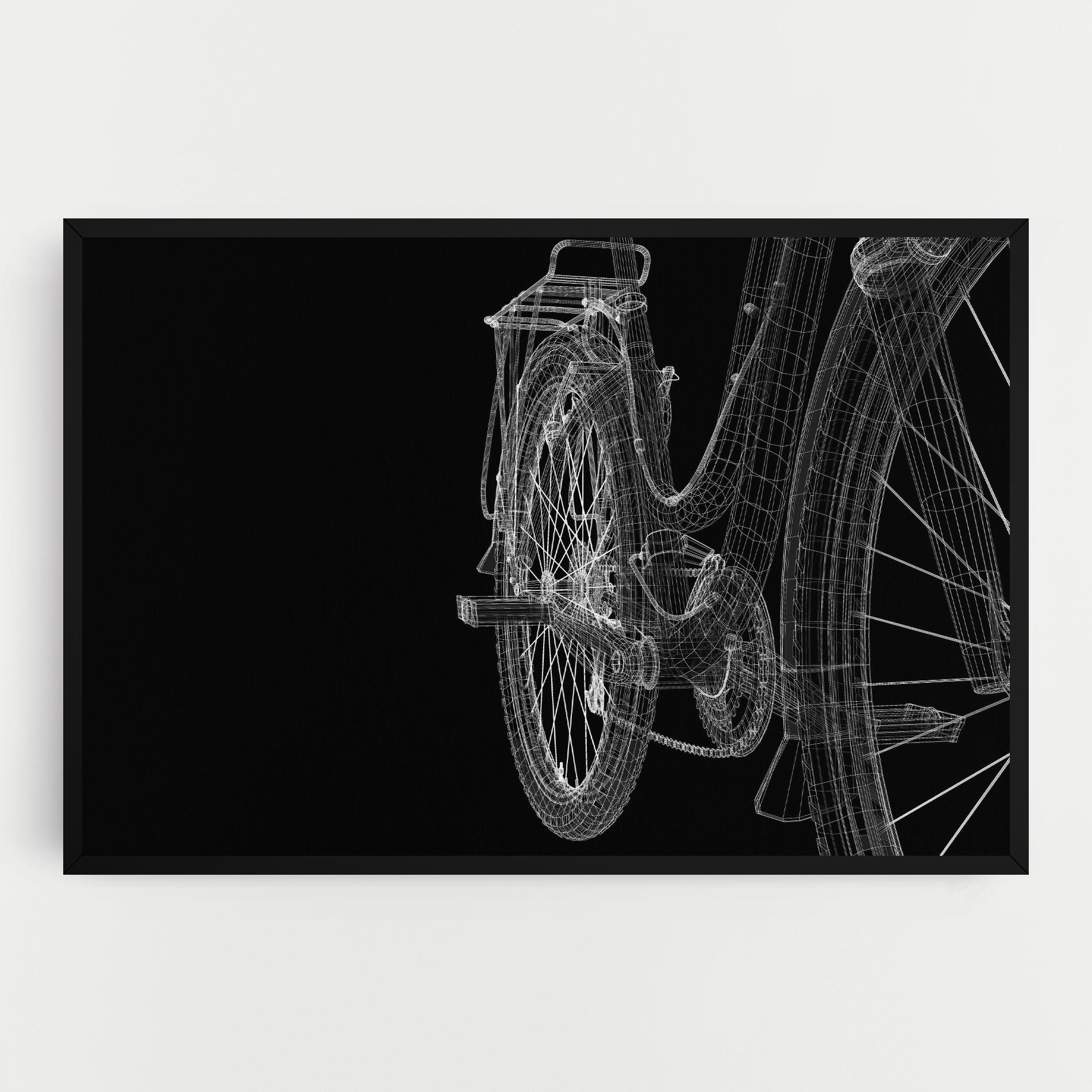 Картина на платно Bike Wire Model 3d mockup 0