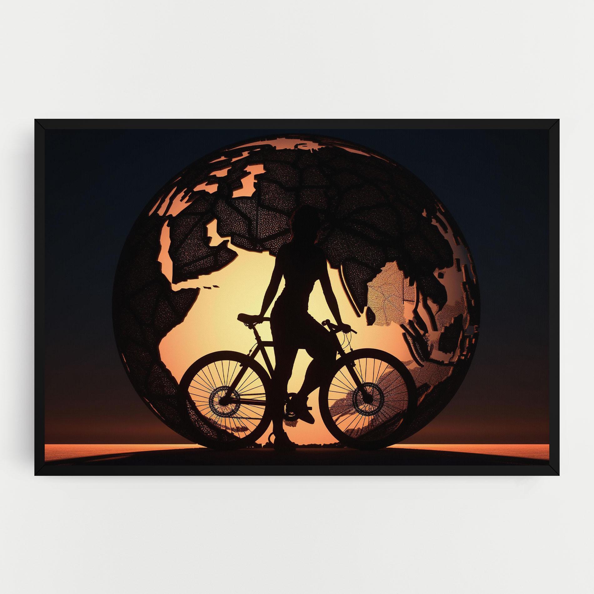 Картина на платно Globe Riding World mockup 0