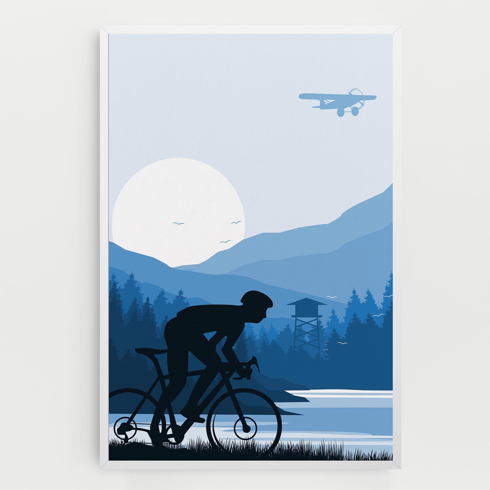 Картина на платно Blue Light Bike mockup 0