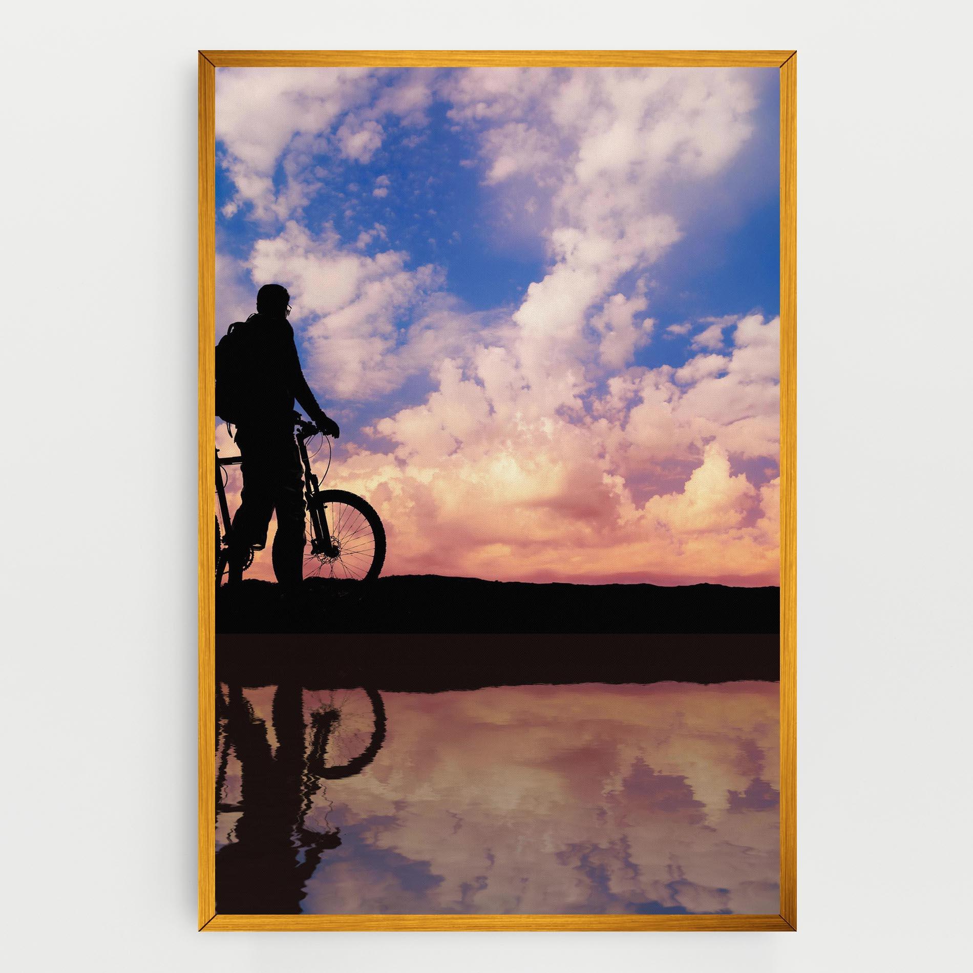 Картина на платно Bike Sunset mockup 0