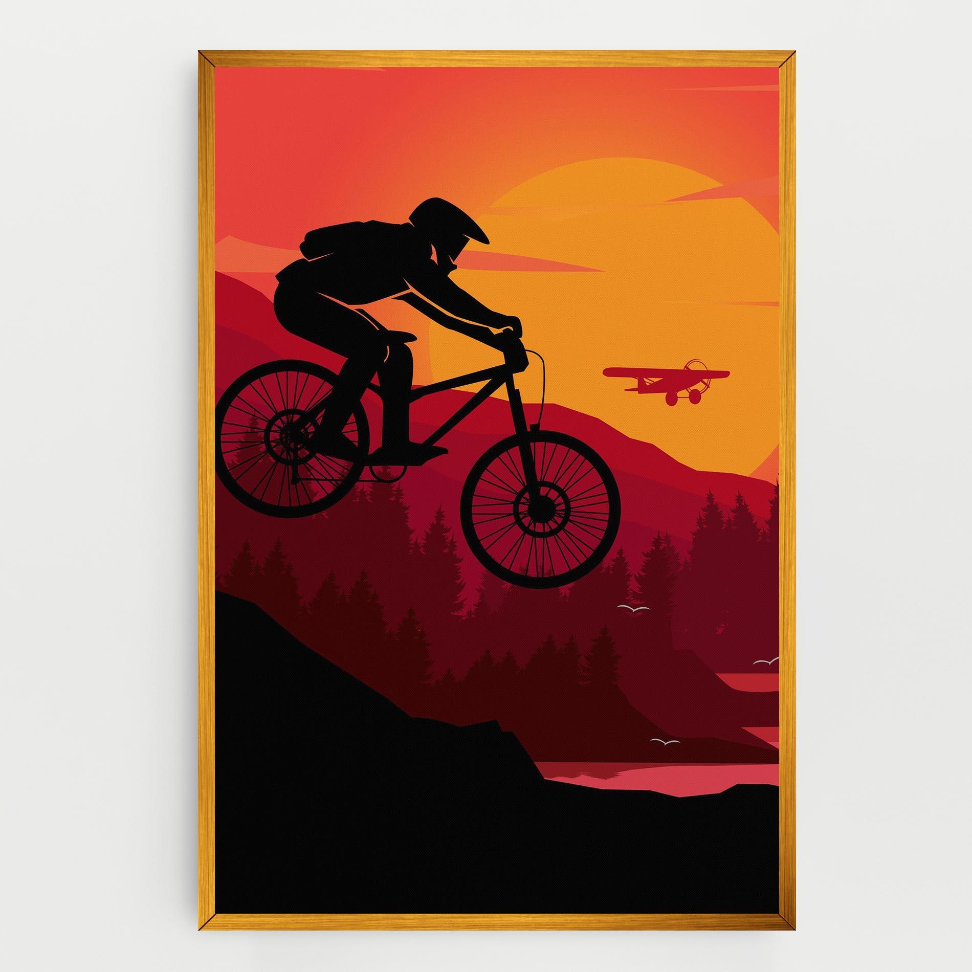 Картина на платно Mountain Bike Sunset mockup 0