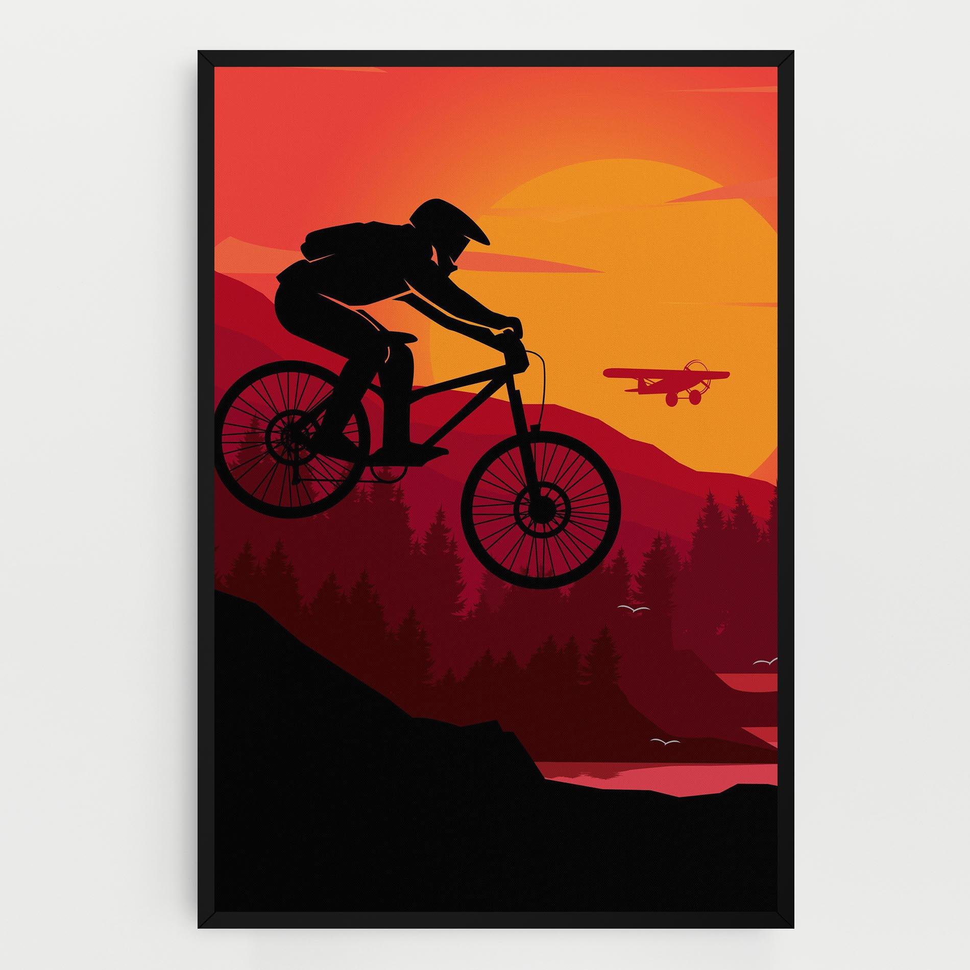 Картина на платно Mountain Bike Sunset mockup 0