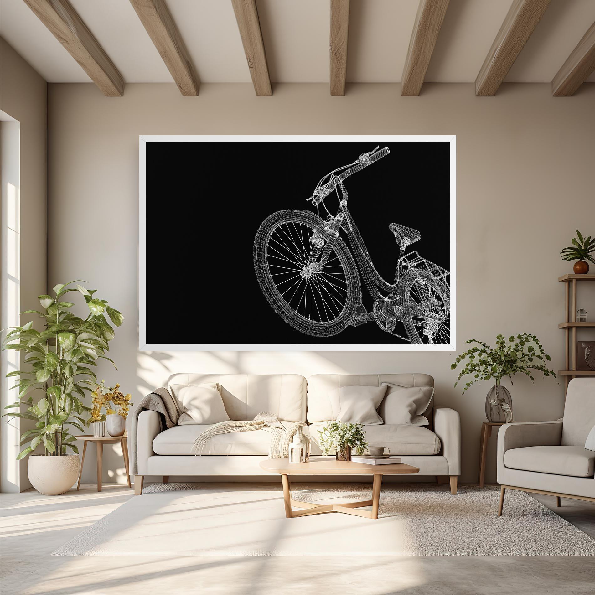 Картина на платно 3d Bike Model On Black mockup 6