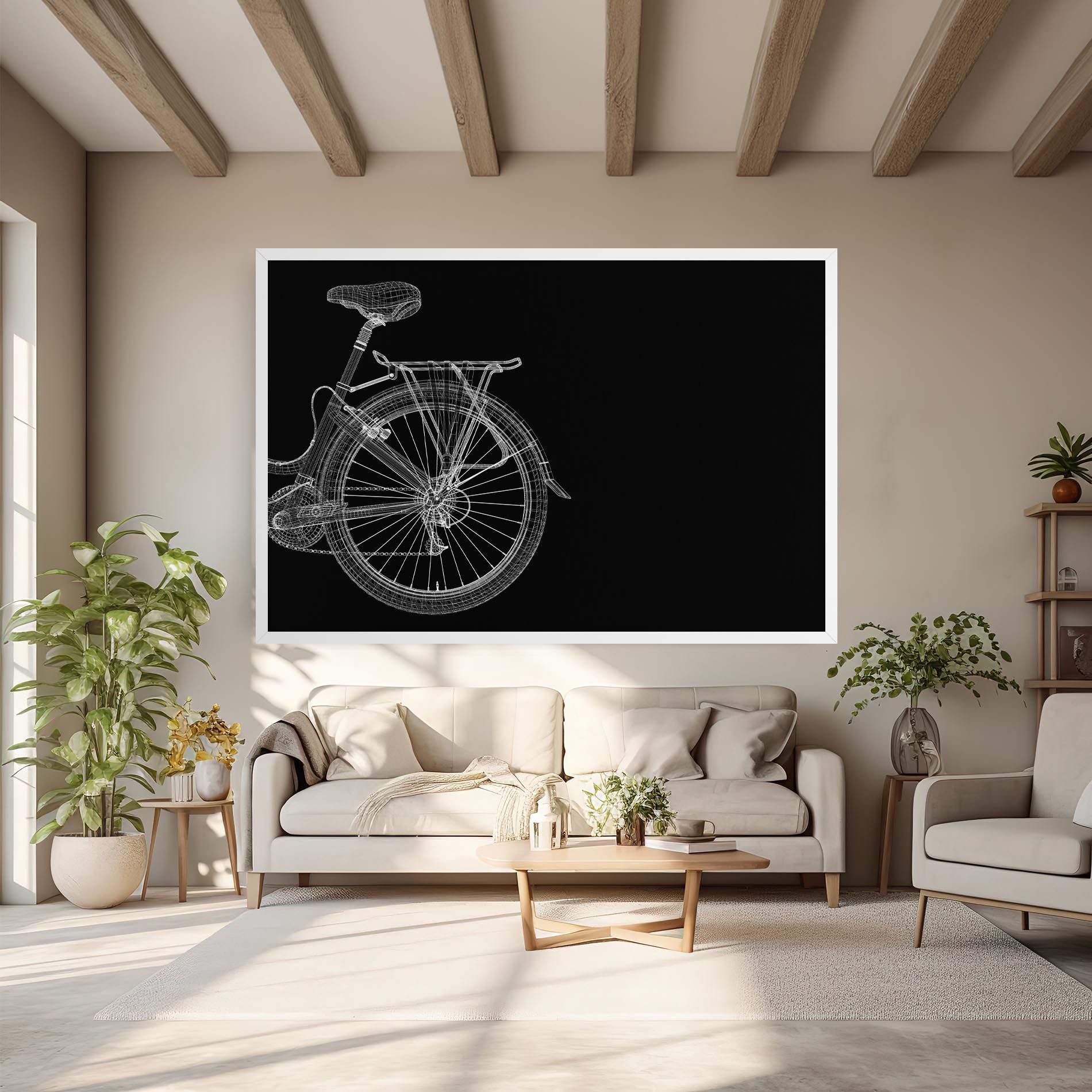 3d Wire Model Bike mockup 6