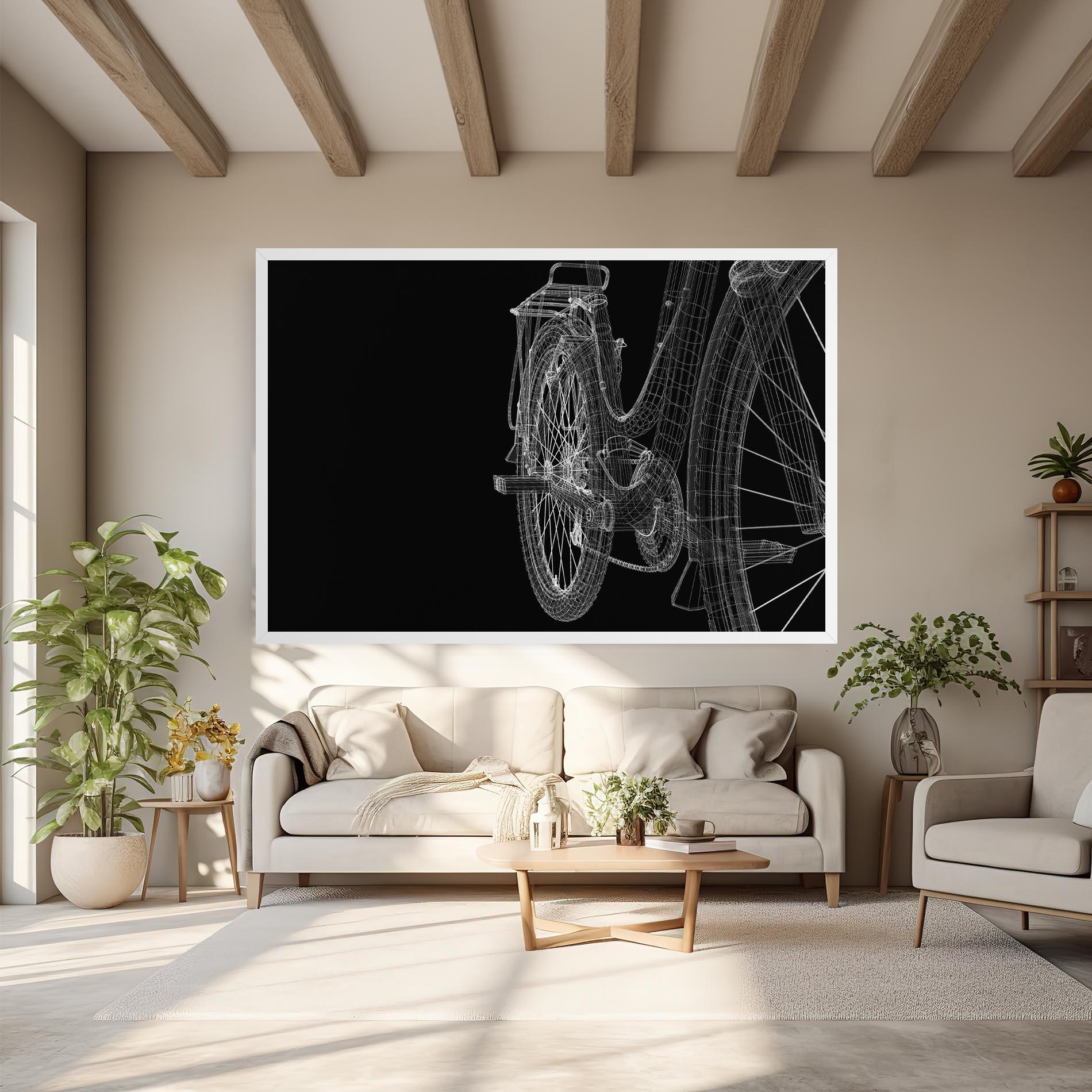 Картина на платно Bike Wire Model 3d mockup 6