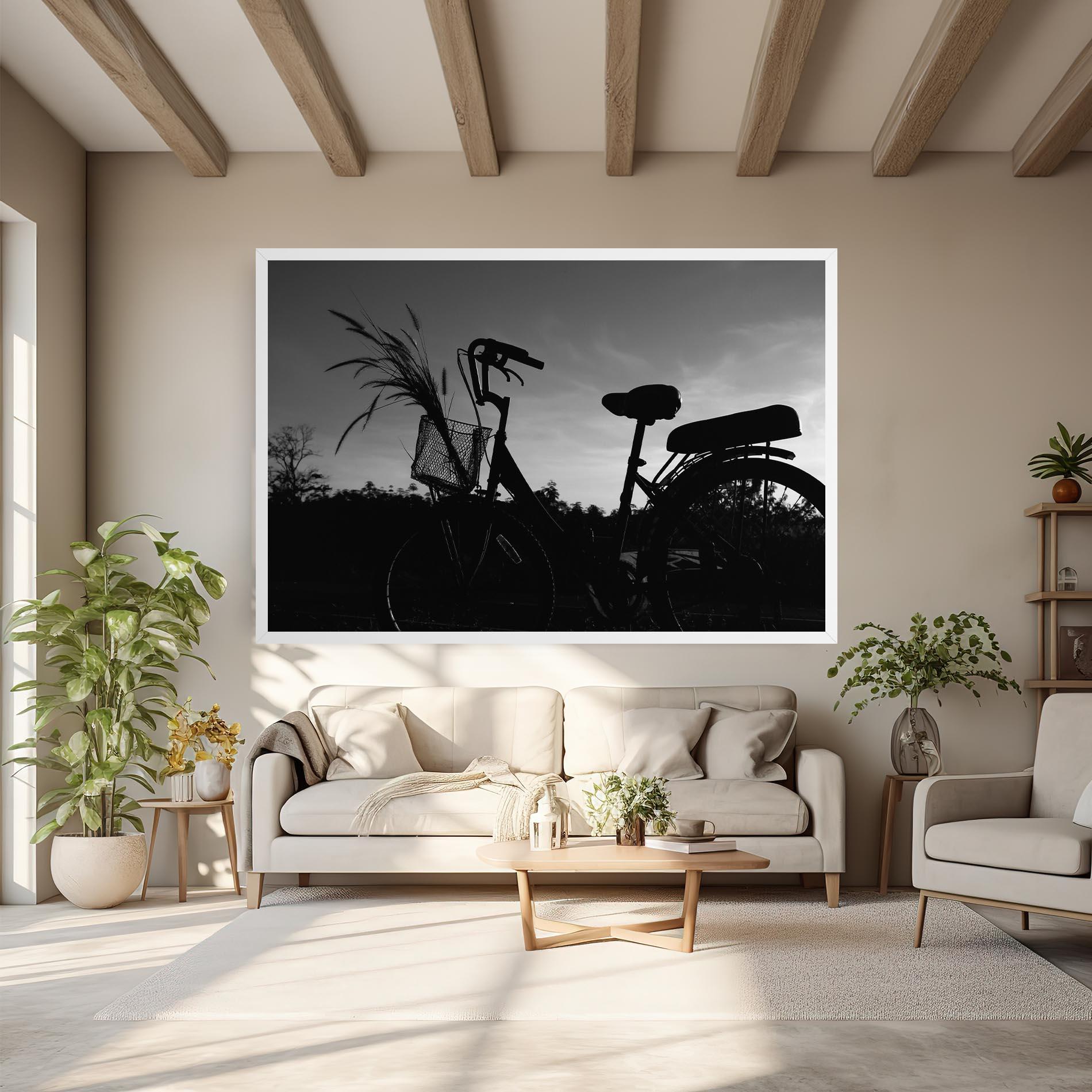 Картина на платно Black Bike Shilouette mockup 6