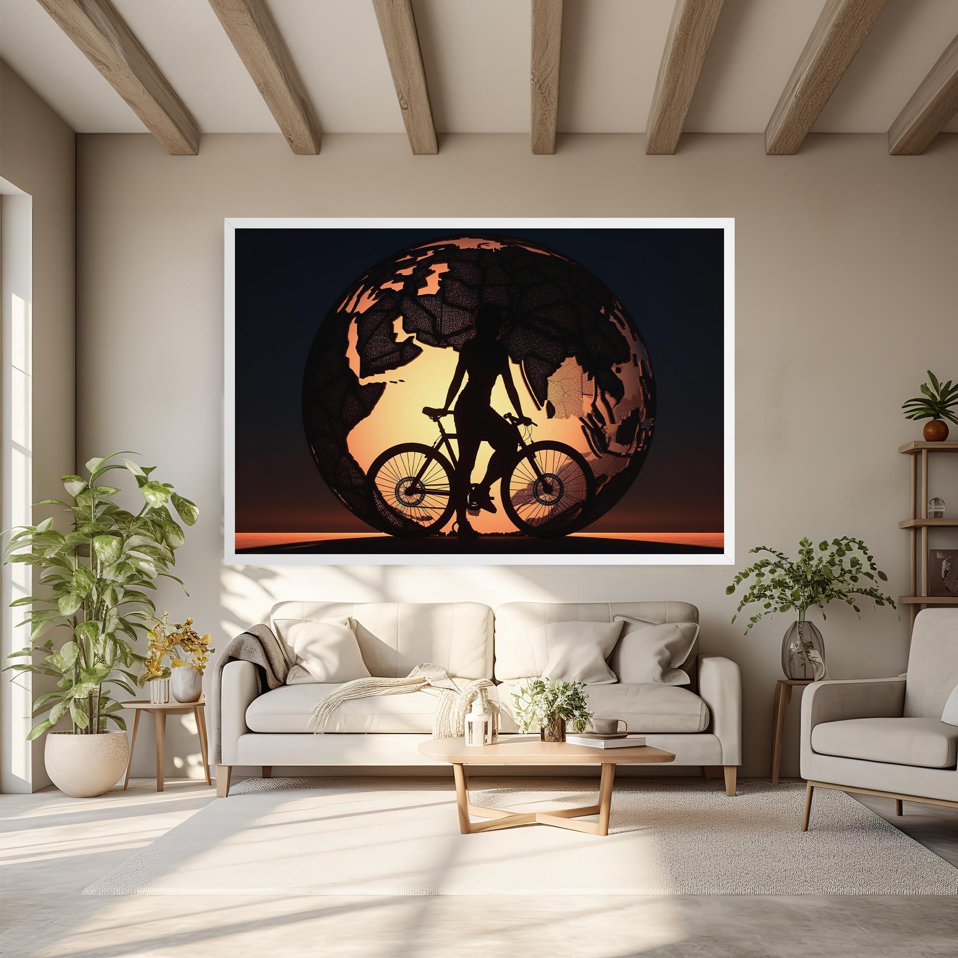 Картина на платно Globe Riding World mockup 6