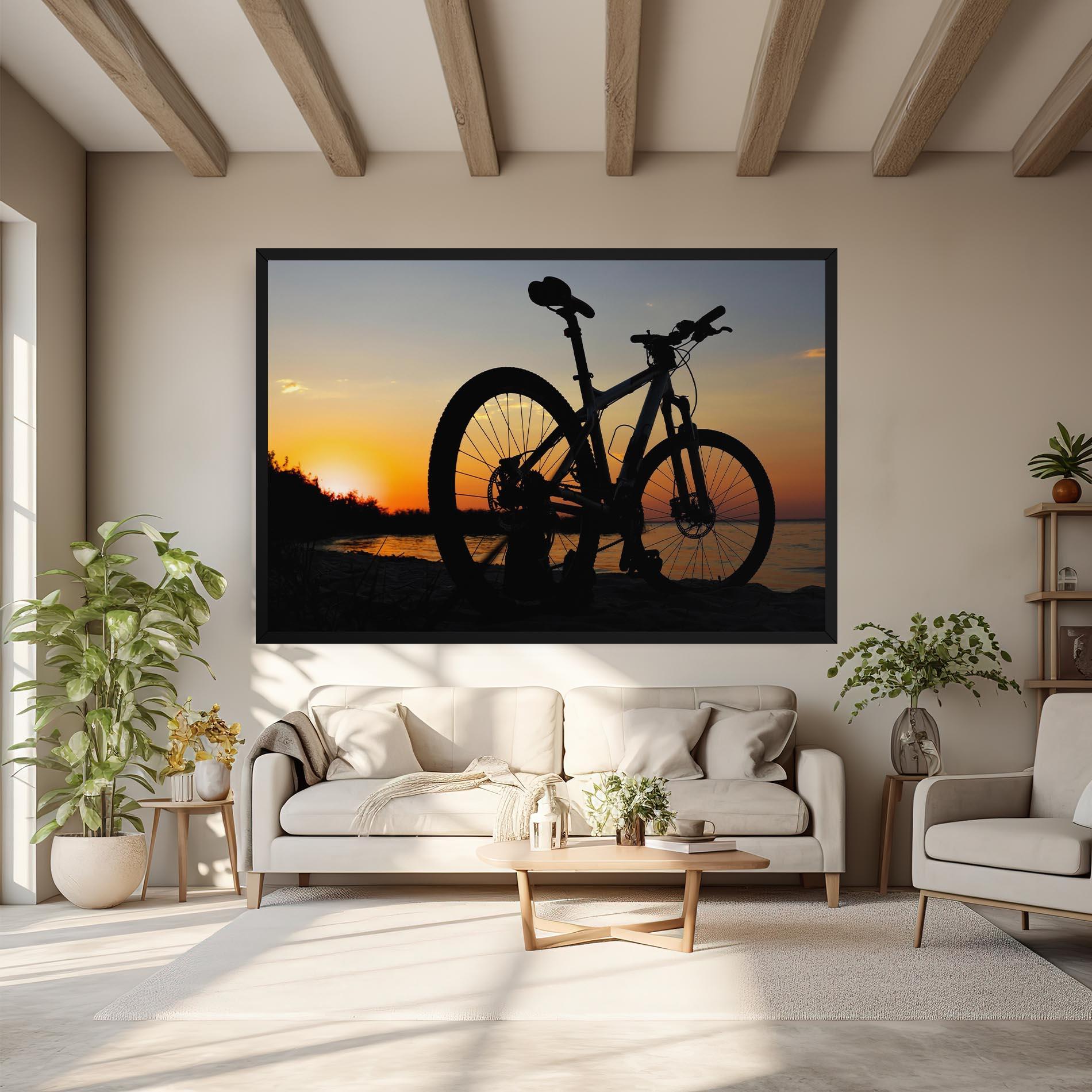 Картина на платно Beach Bike Silhouette mockup 6