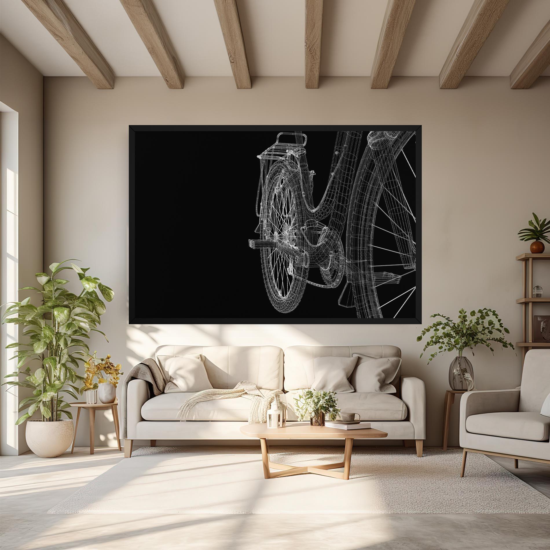 Картина на платно Bike Wire Model 3d mockup 6