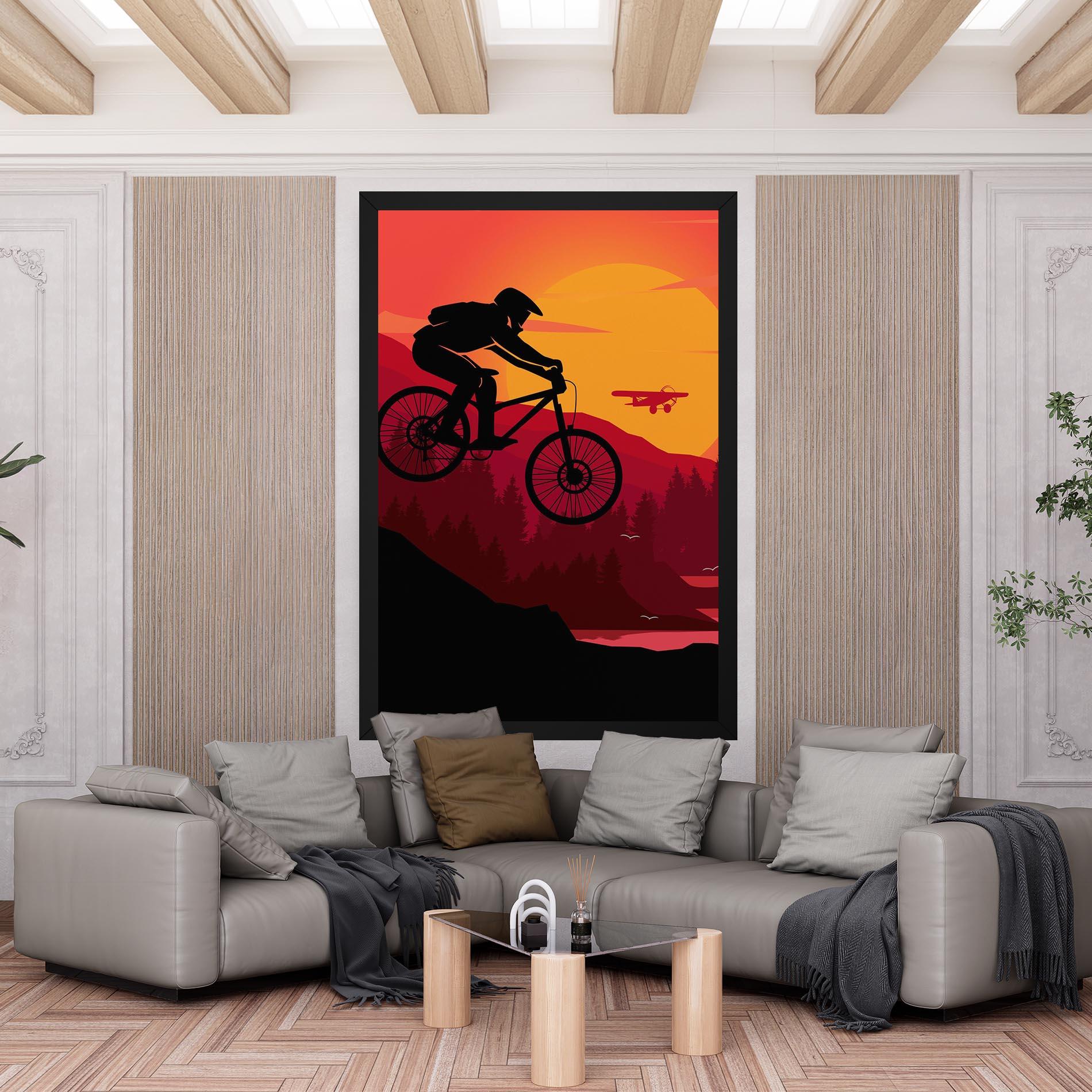 Картина на платно Mountain Bike Sunset mockup 6