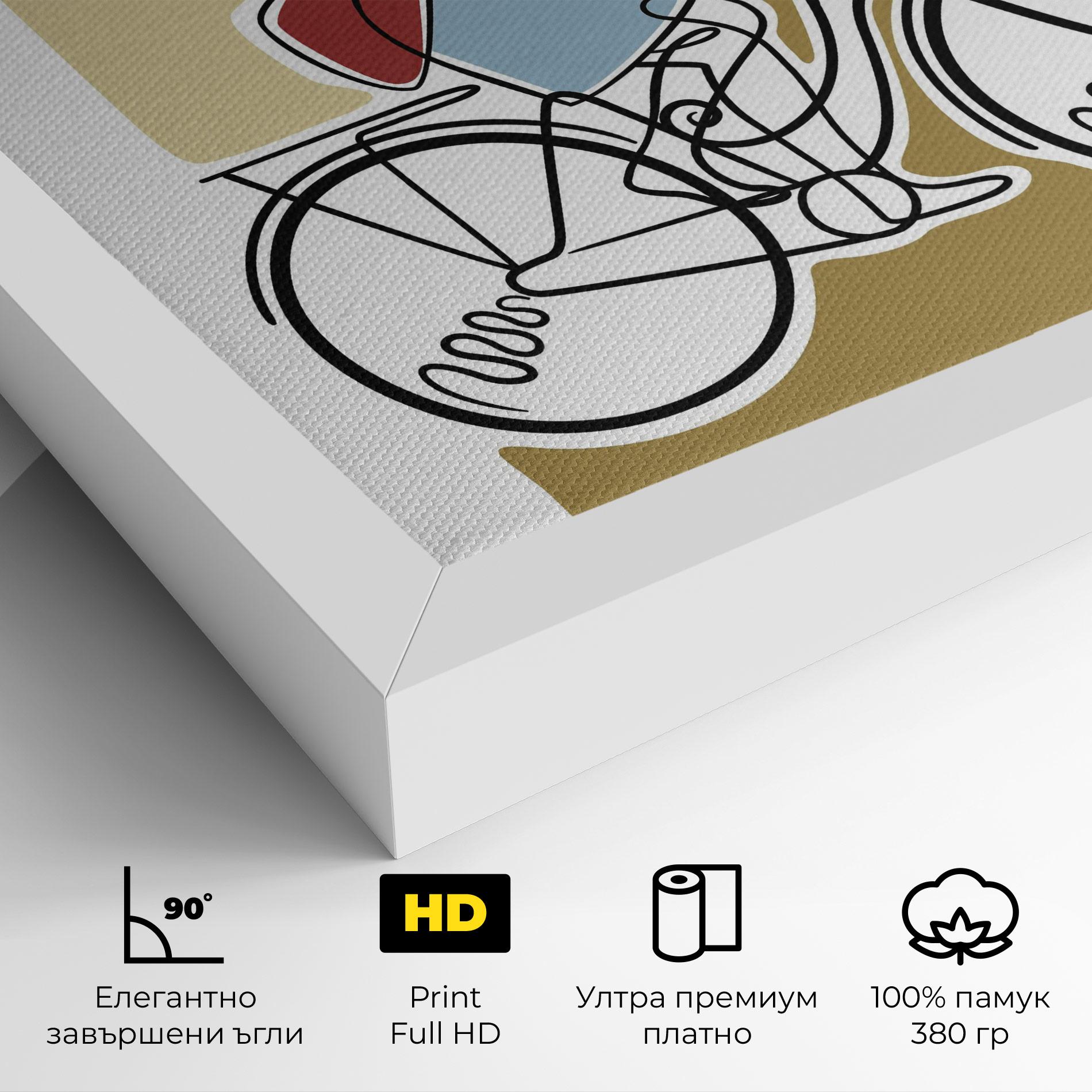 Картина на платно Dog On Bike mockup 4