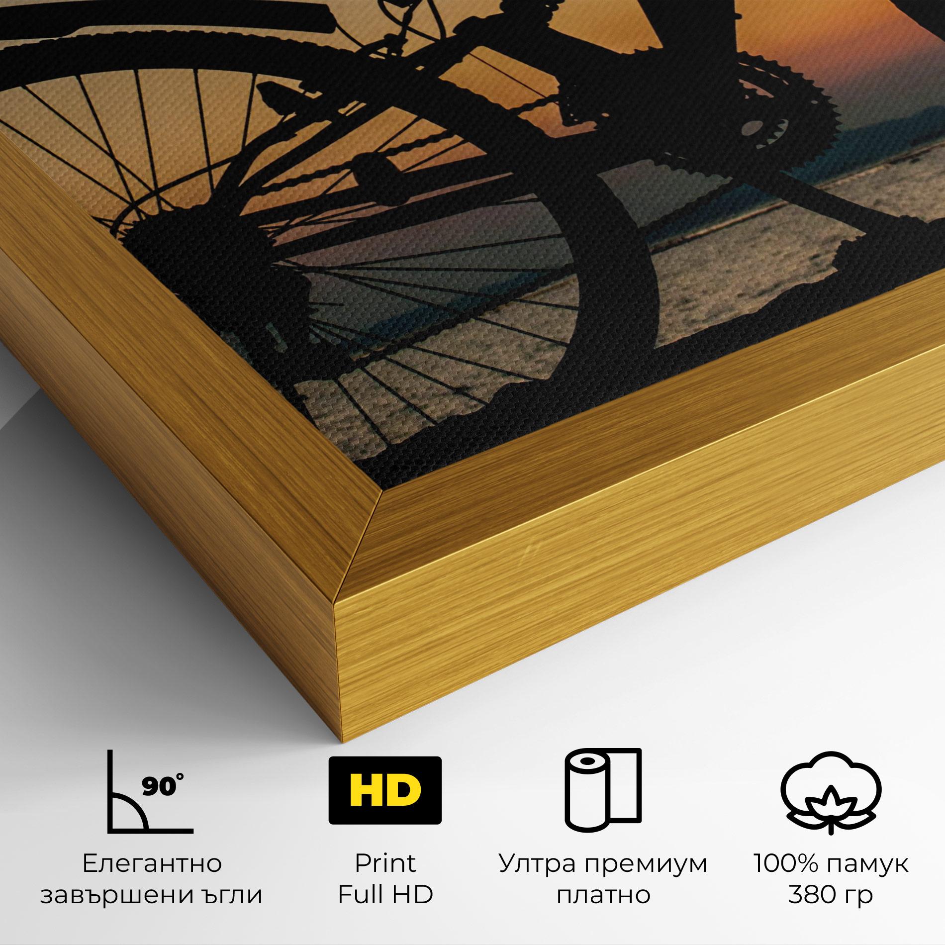Картина на платно Beautiful Mtb Shilouette mockup 4
