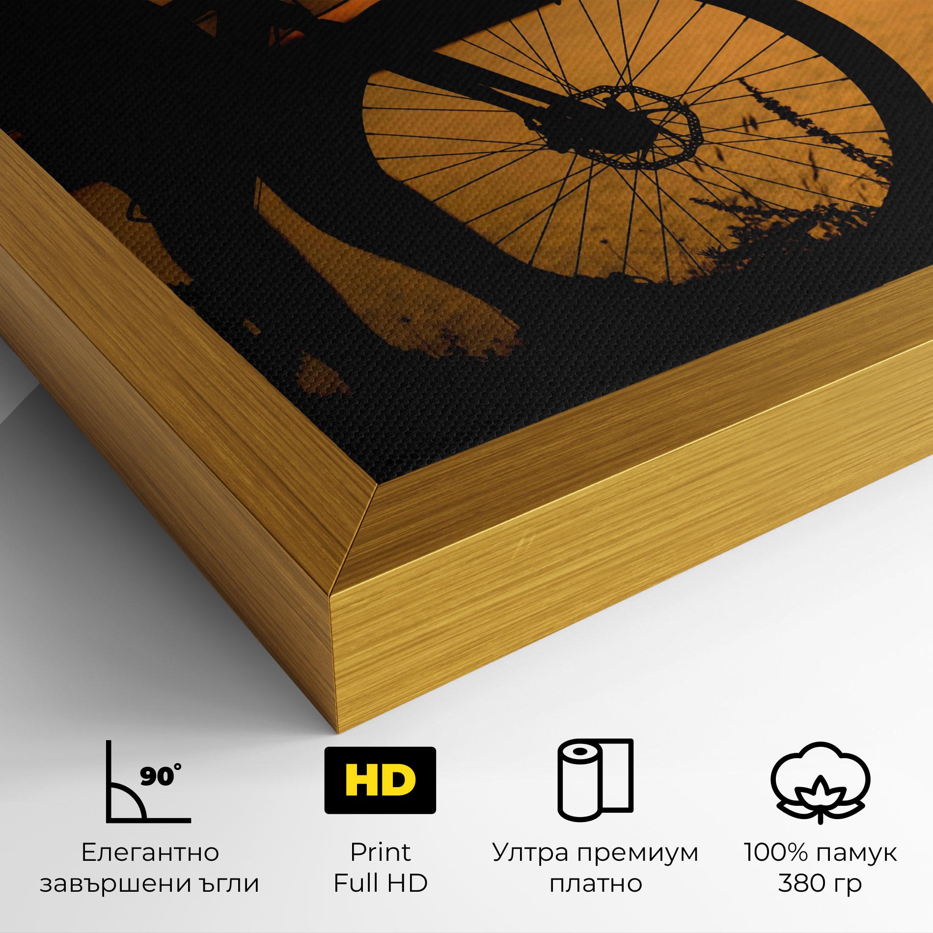Картина на платно Bicycle Sunset Silhouette mockup 4