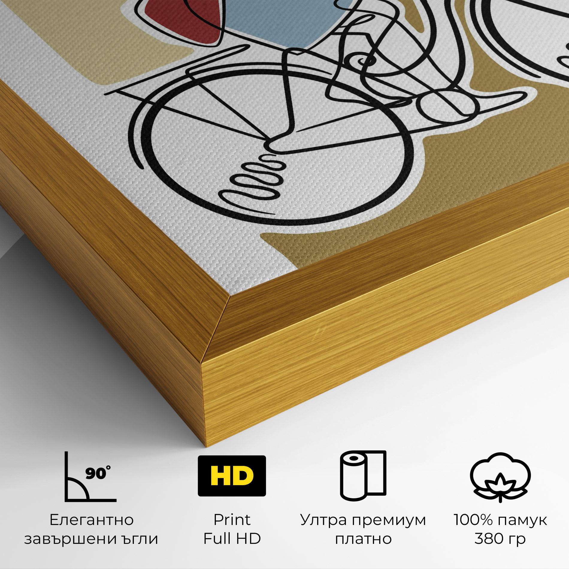 Картина на платно Dog On Bike mockup 4