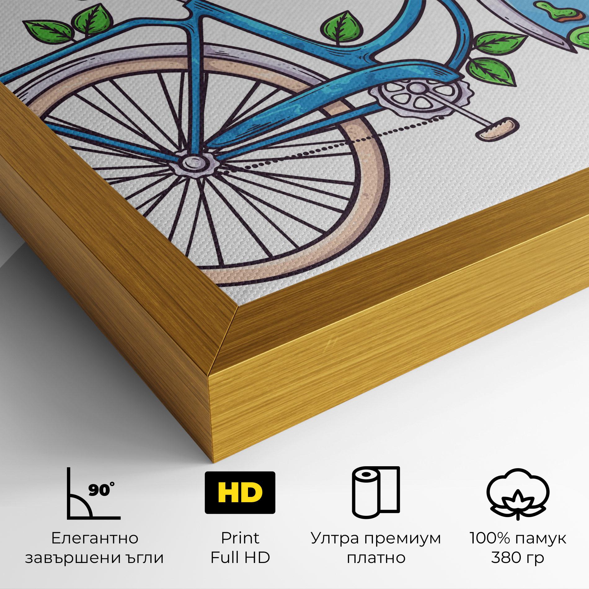 Картина на платно Free Day Bike mockup 4