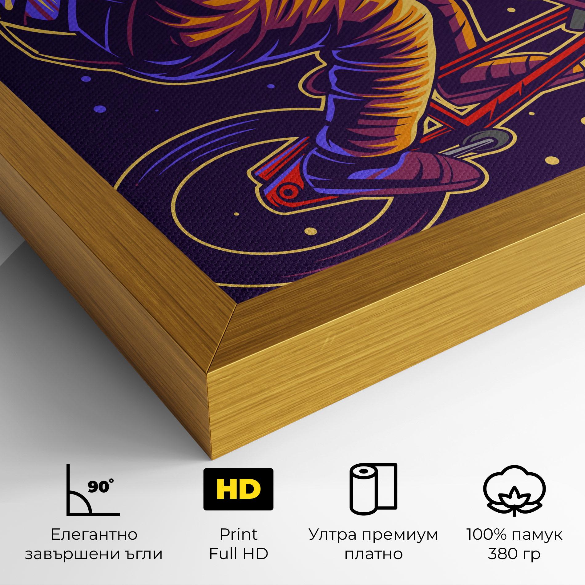 Картина на платно Moon Bike mockup 4