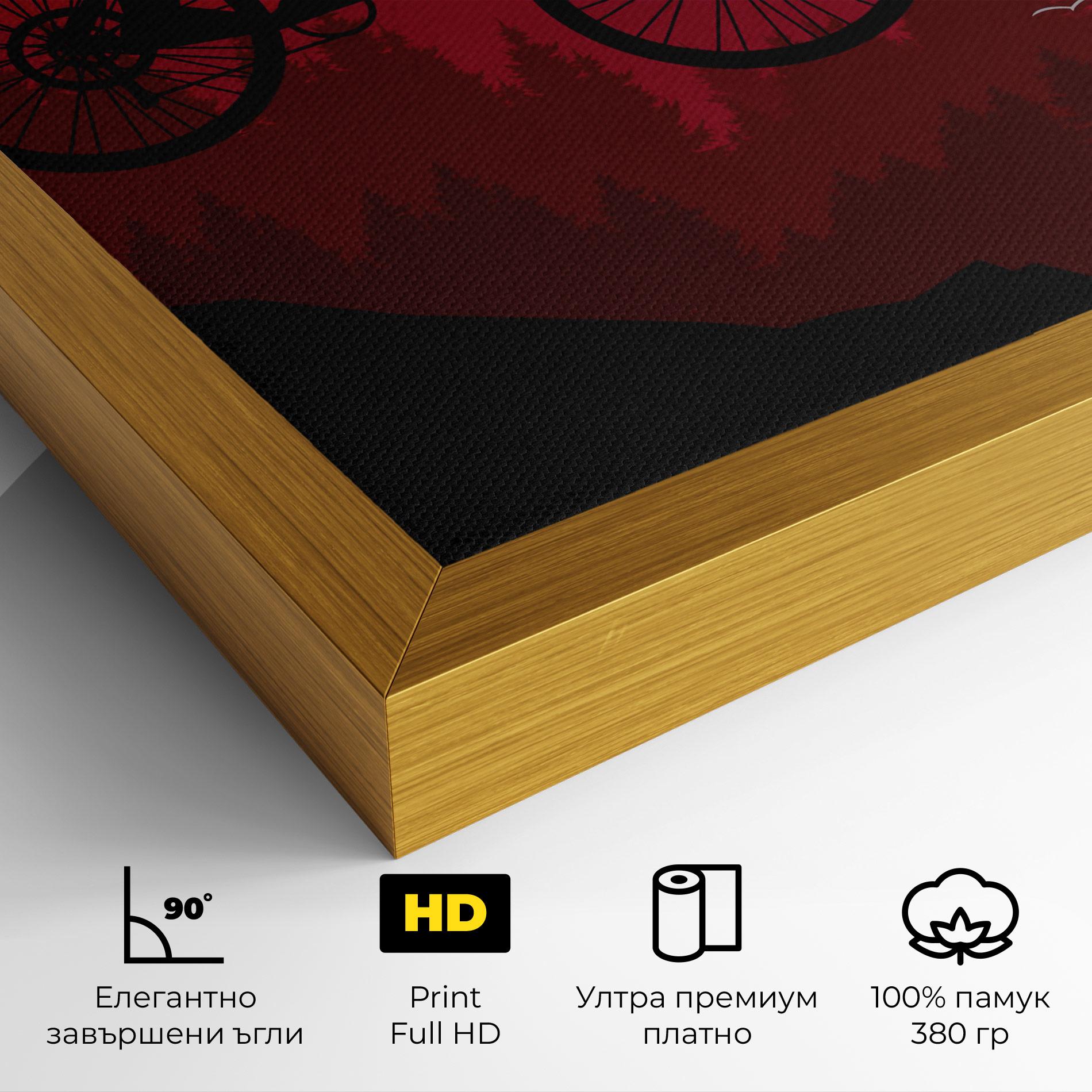 Картина на платно Mountain Bike Sunset mockup 4