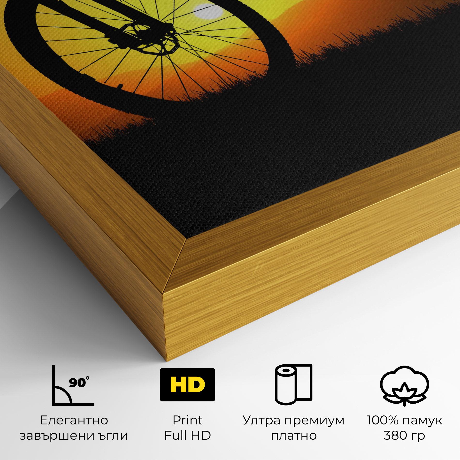 Картина на платно Mtb Silhouette View mockup 4