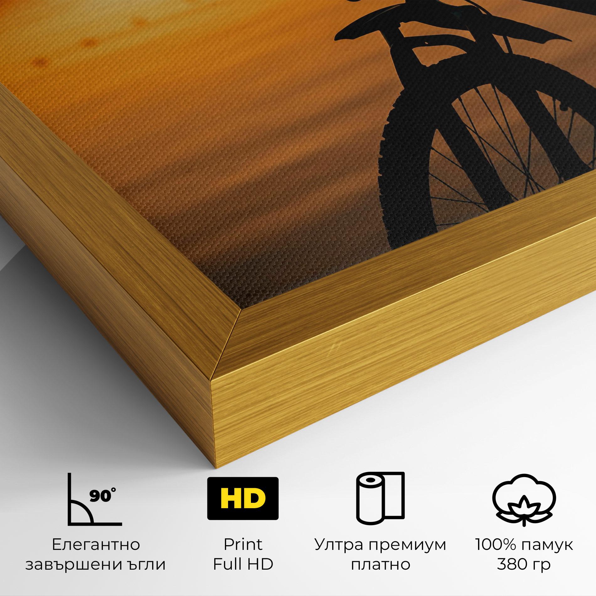Картина на платно Sunset Lake Bike mockup 4