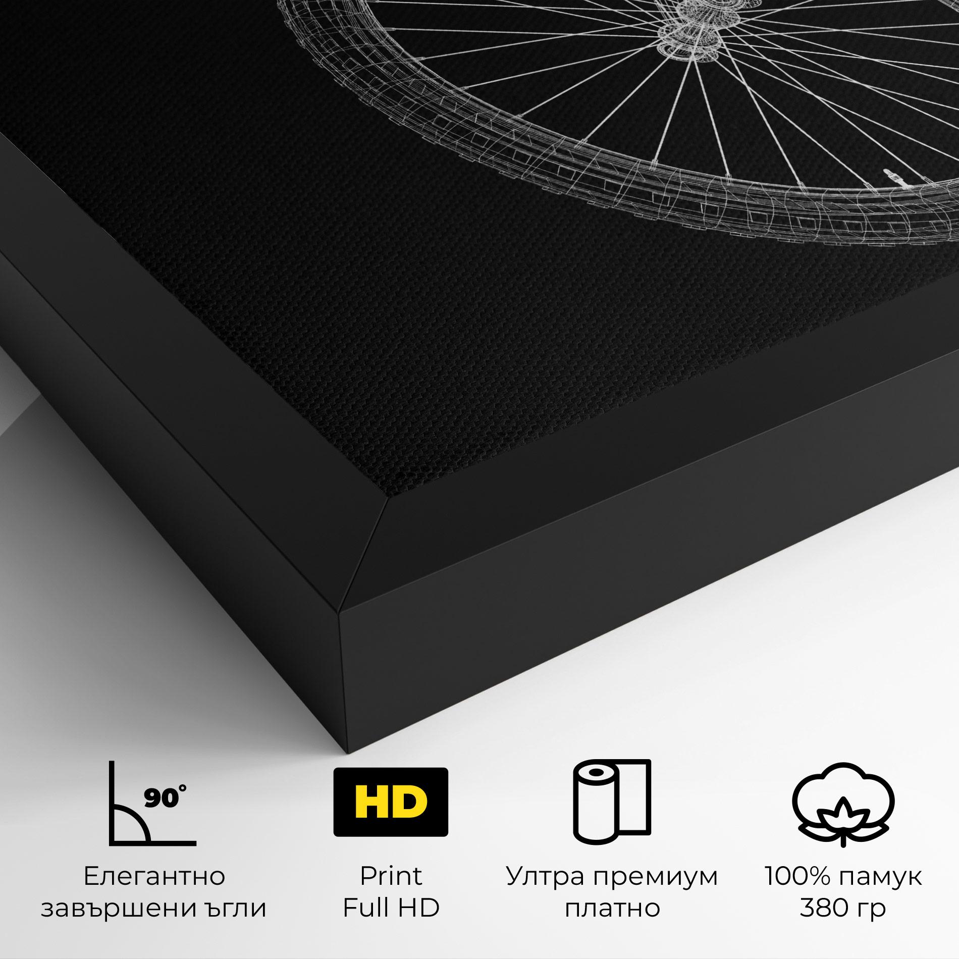 Картина на платно 3d Bike Model On Black mockup 4