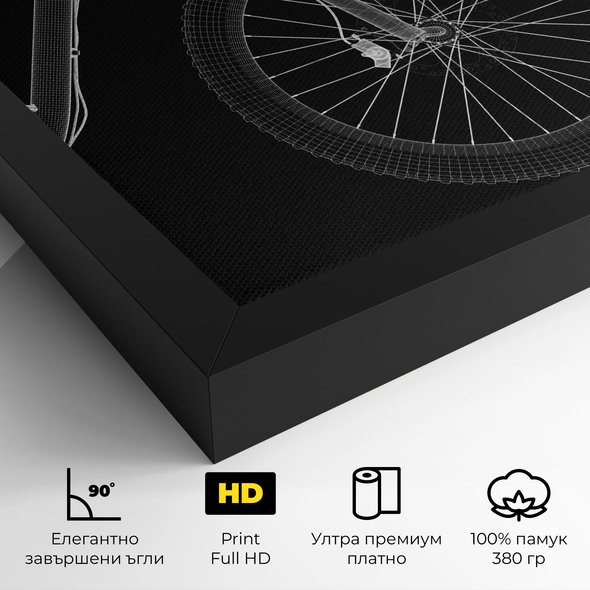 Картина на платно 3d White Model Bike mockup 4