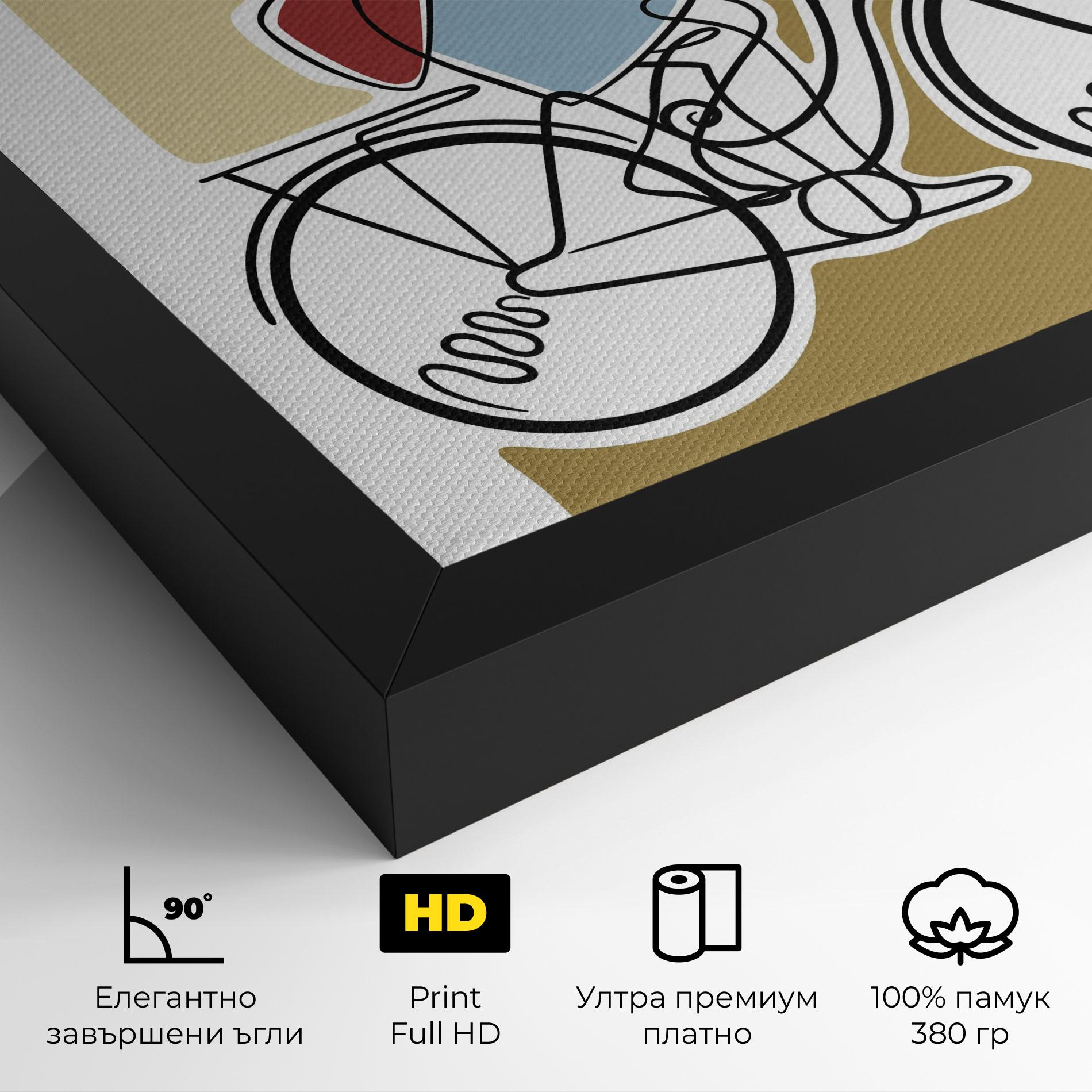 Картина на платно Dog On Bike mockup 4