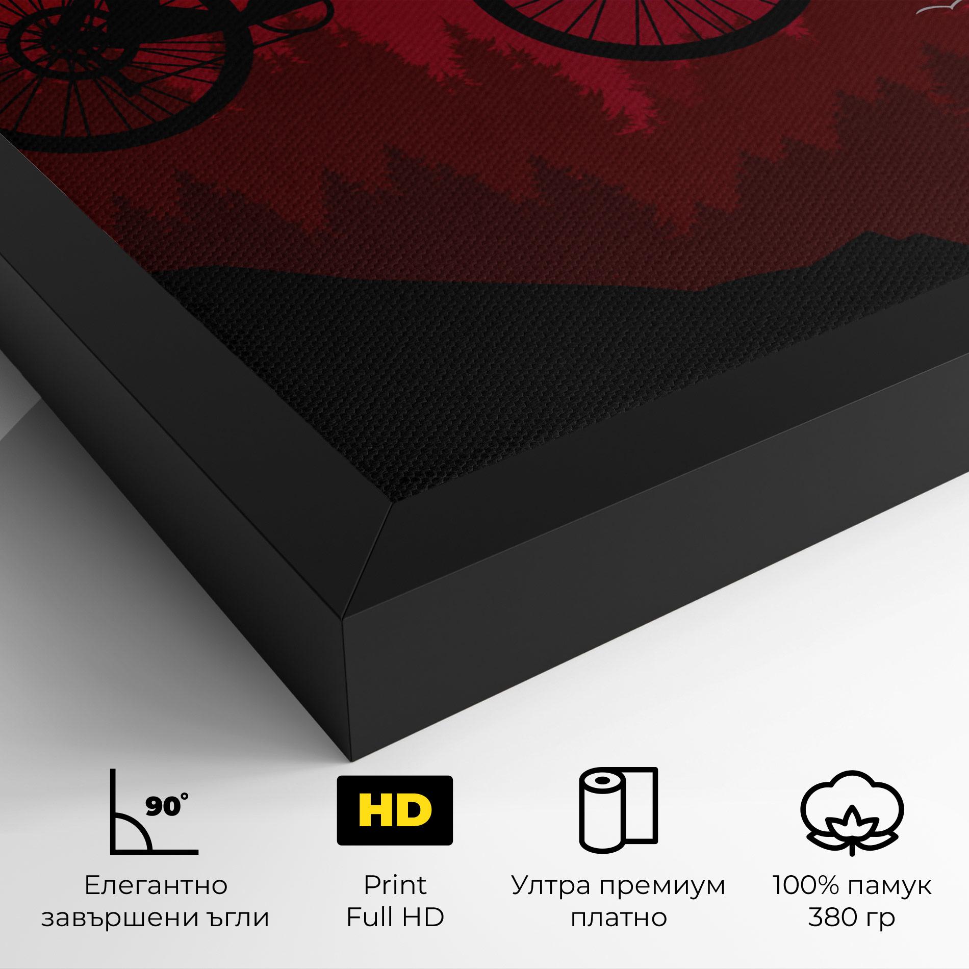 Картина на платно Mountain Bike Sunset mockup 4