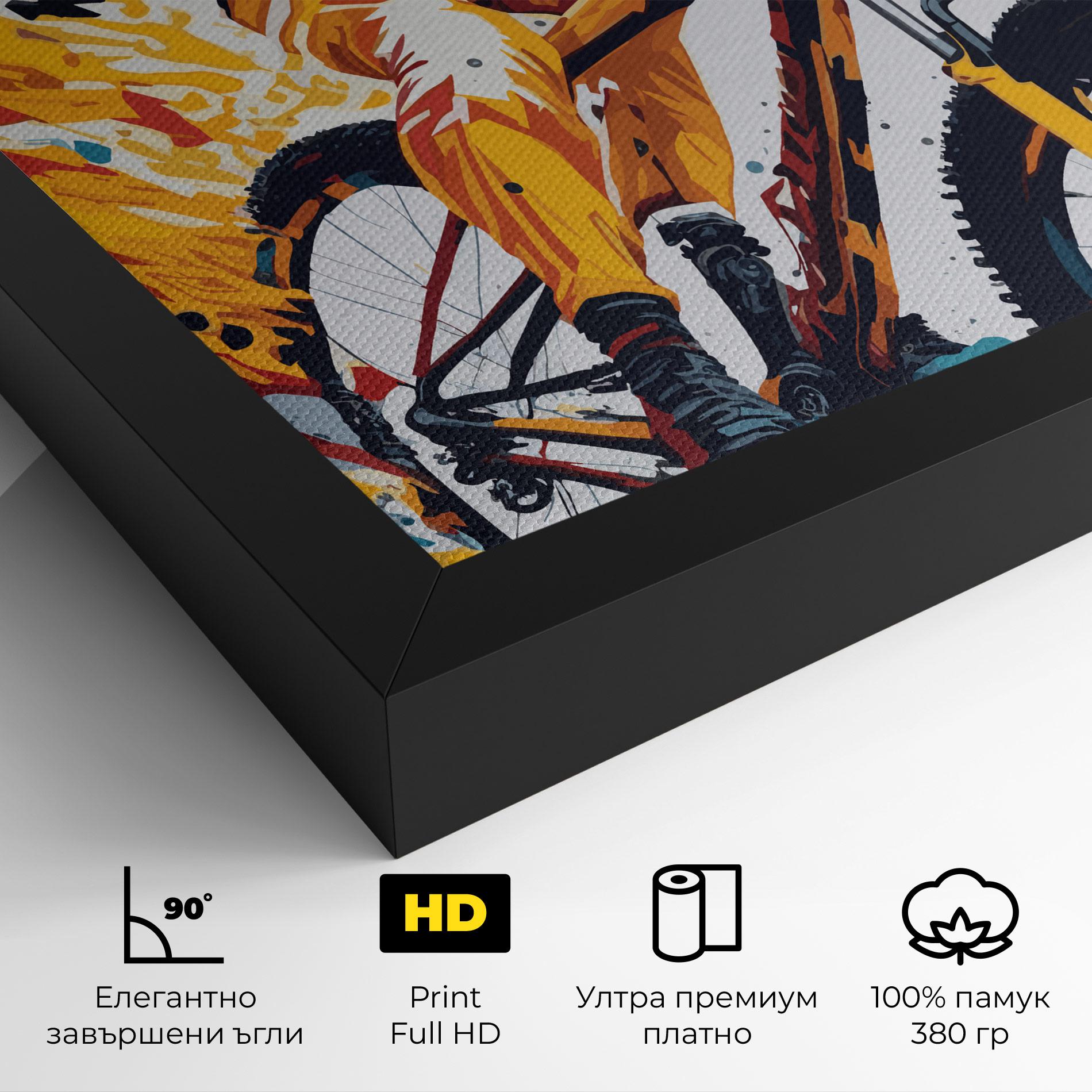 Картина на платно Yellow Bike Art mockup 4
