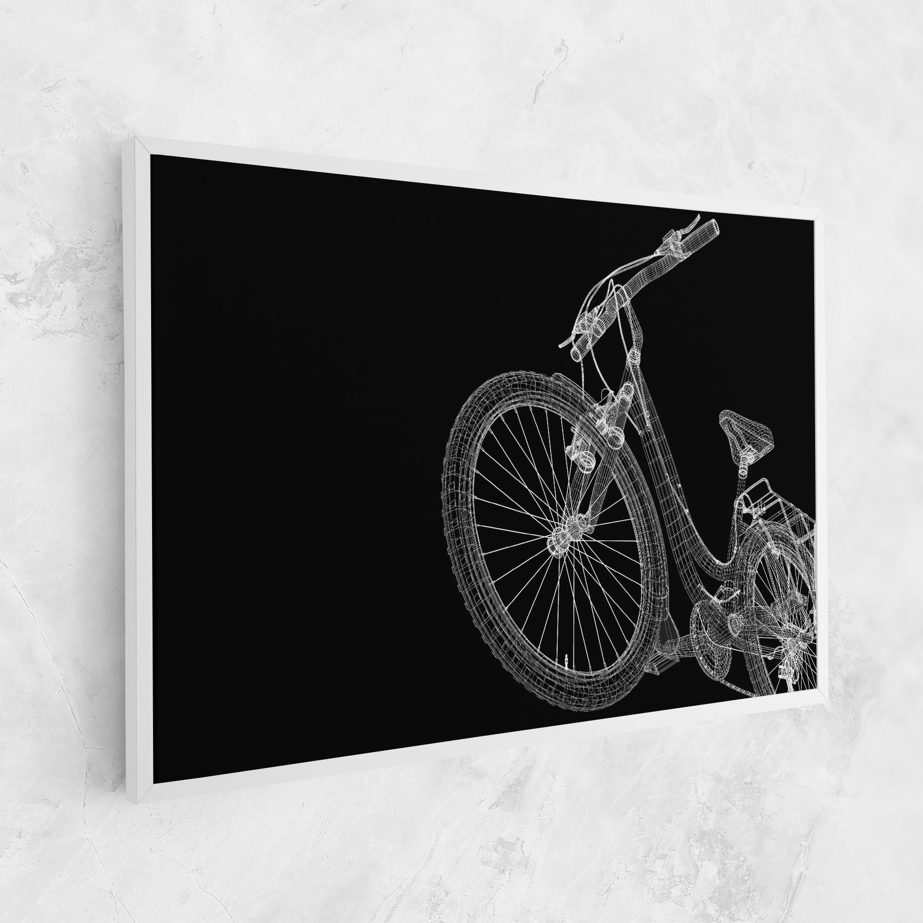 Картина на платно 3d Bike Model On Black mockup 1