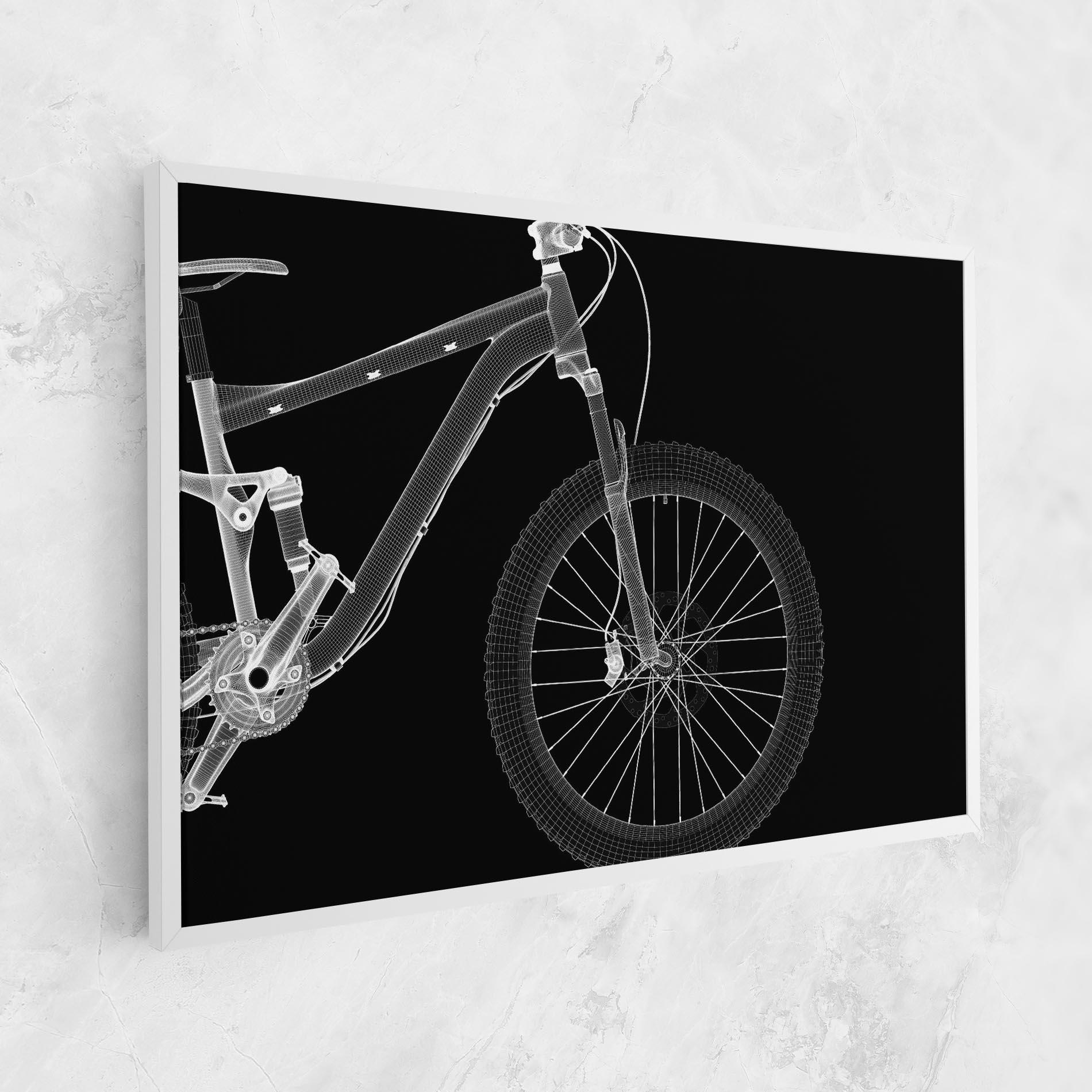 Картина на платно 3d White Model Bike mockup 1