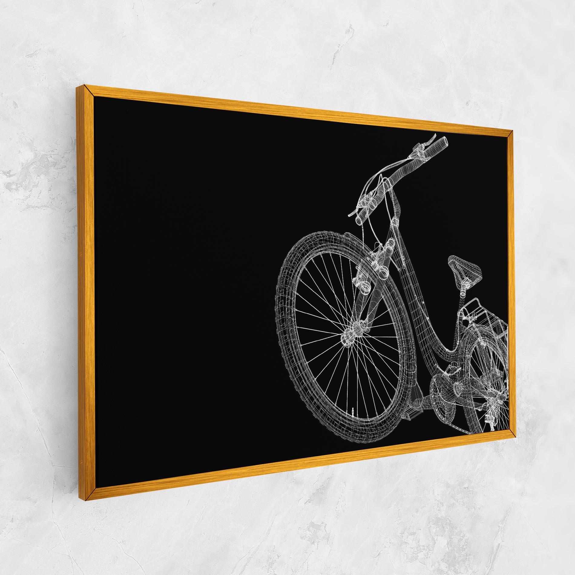 Картина на платно 3d Bike Model On Black mockup 1