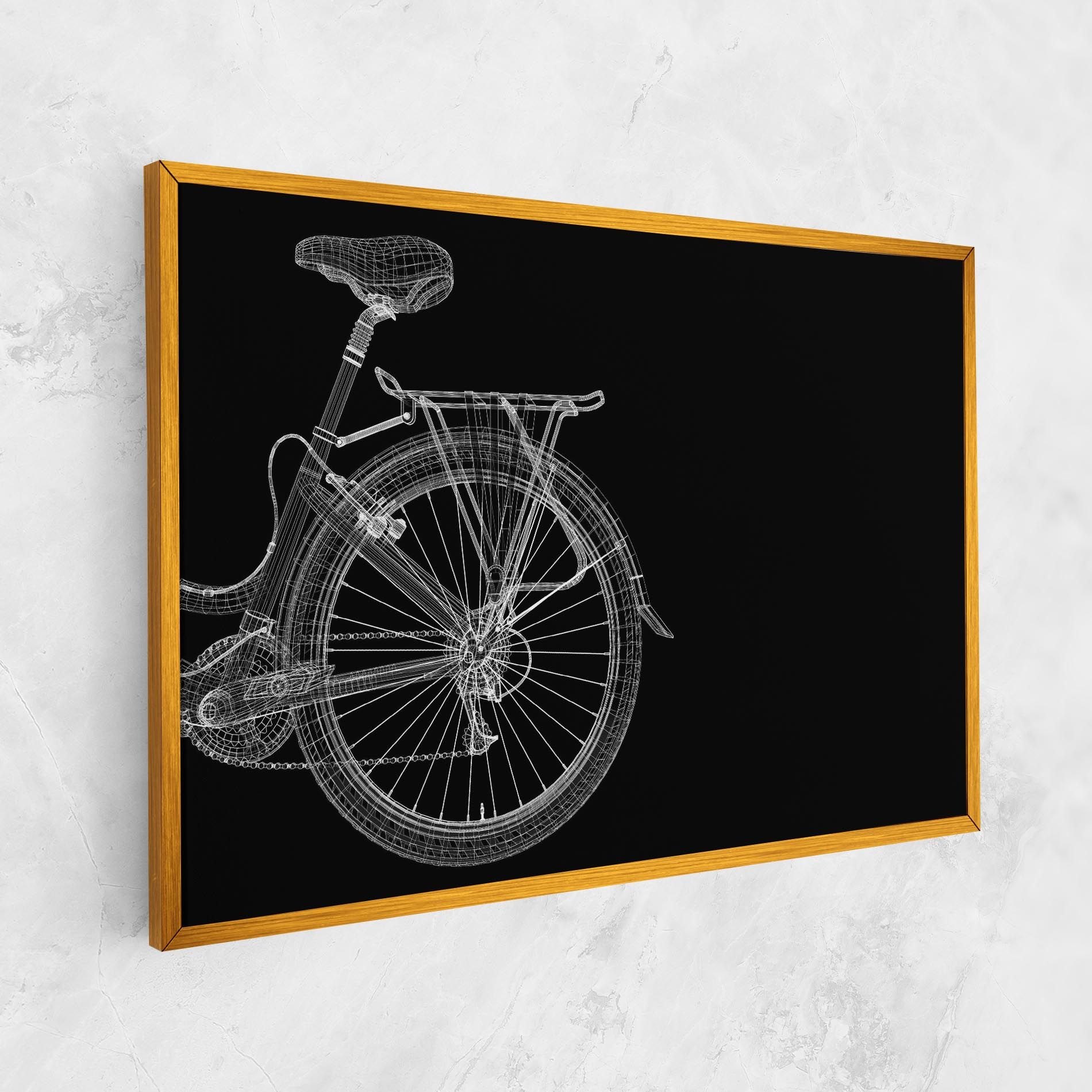 3d Wire Model Bike mockup 1