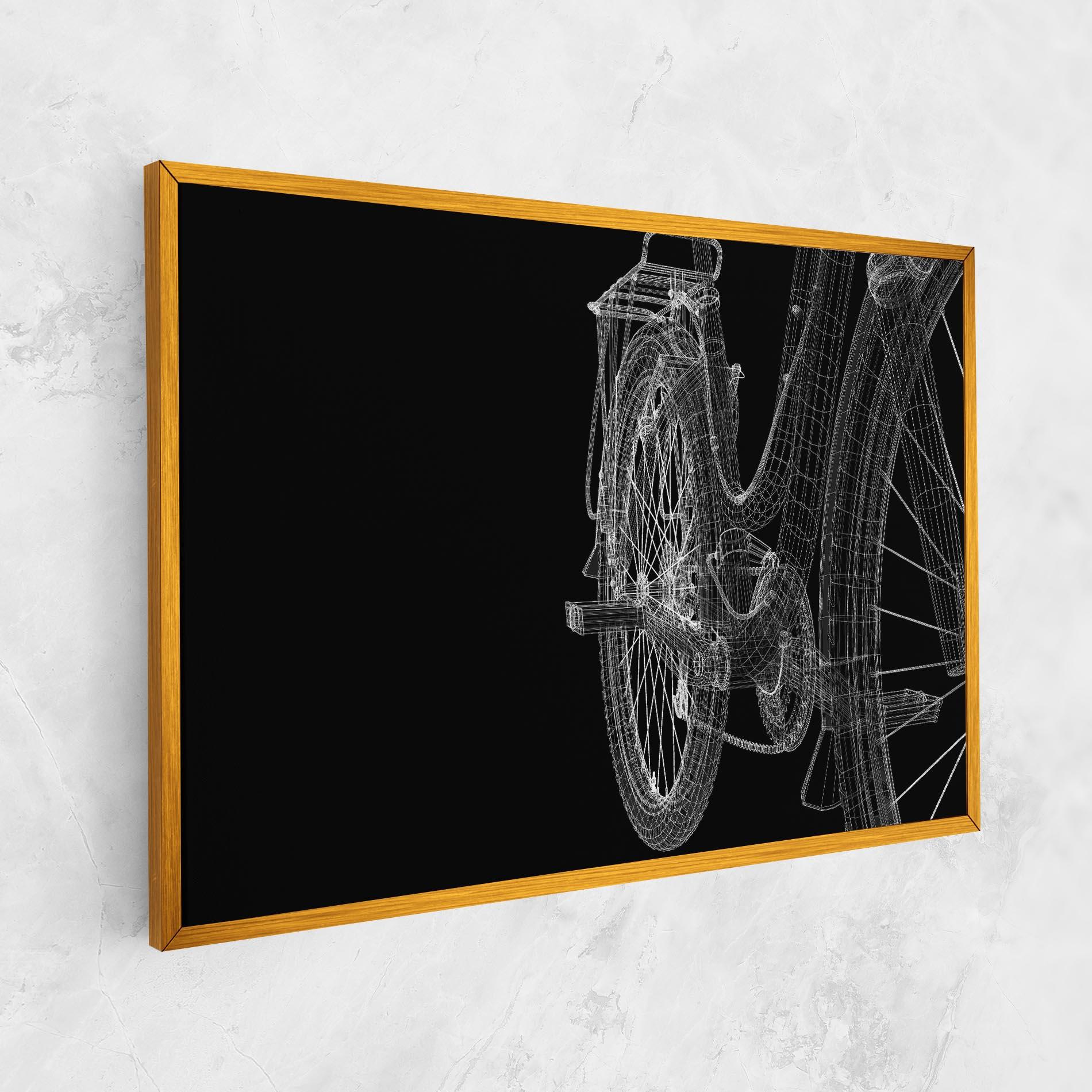 Картина на платно Bike Wire Model 3d mockup 1