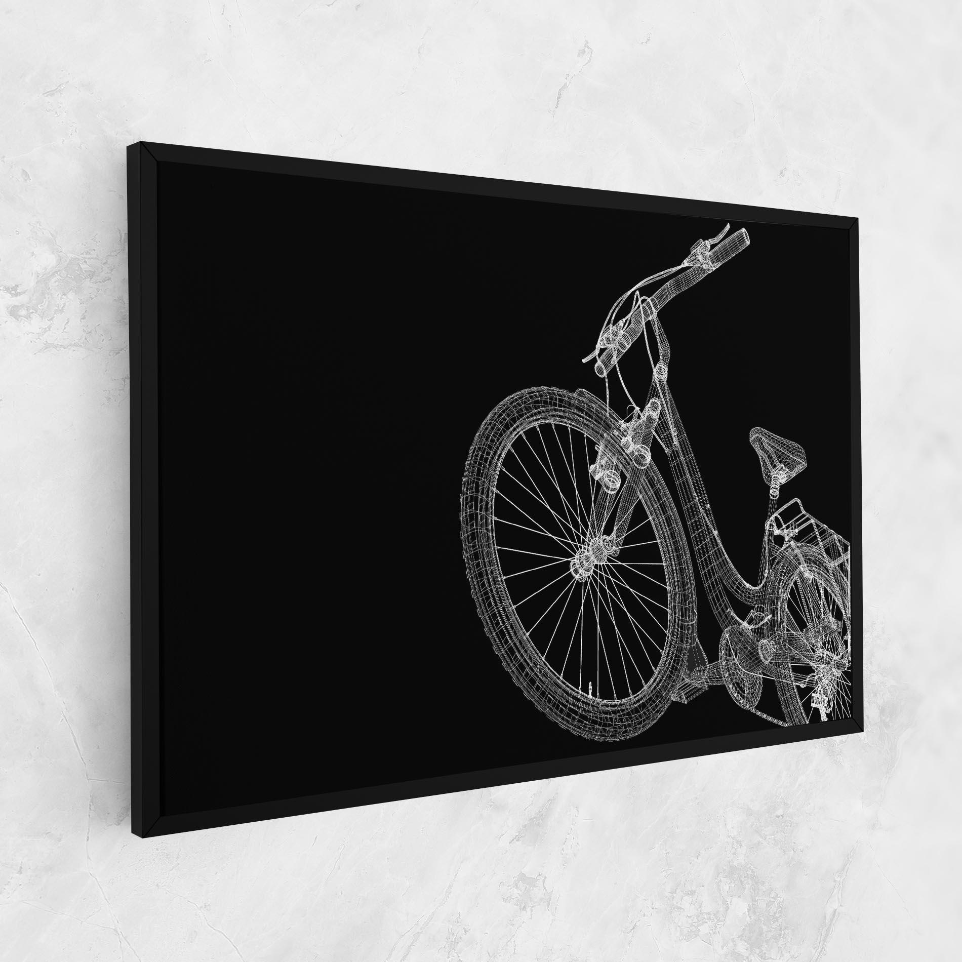Картина на платно 3d Bike Model On Black mockup 1