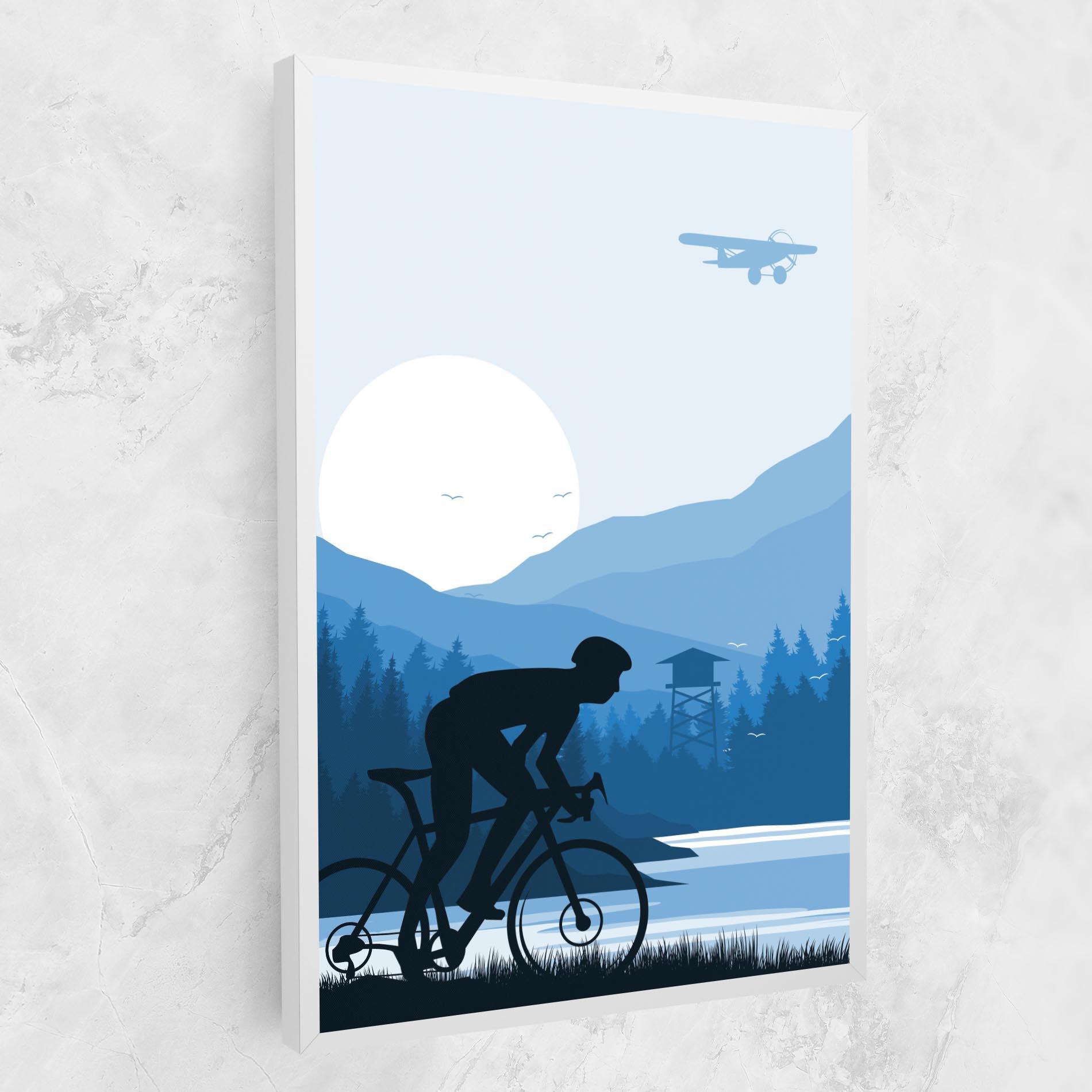 Картина на платно Blue Light Bike mockup 1