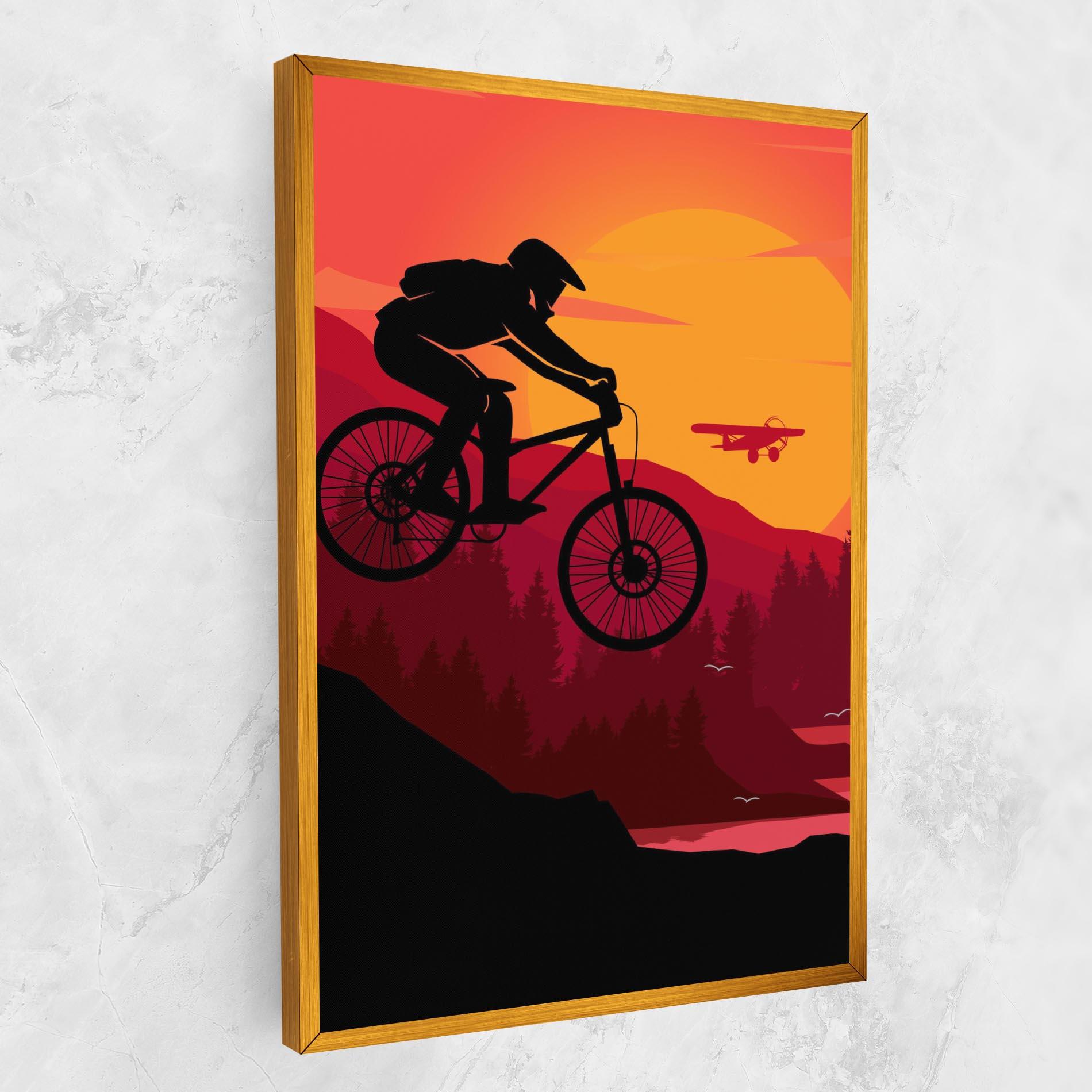 Картина на платно Mountain Bike Sunset mockup 1