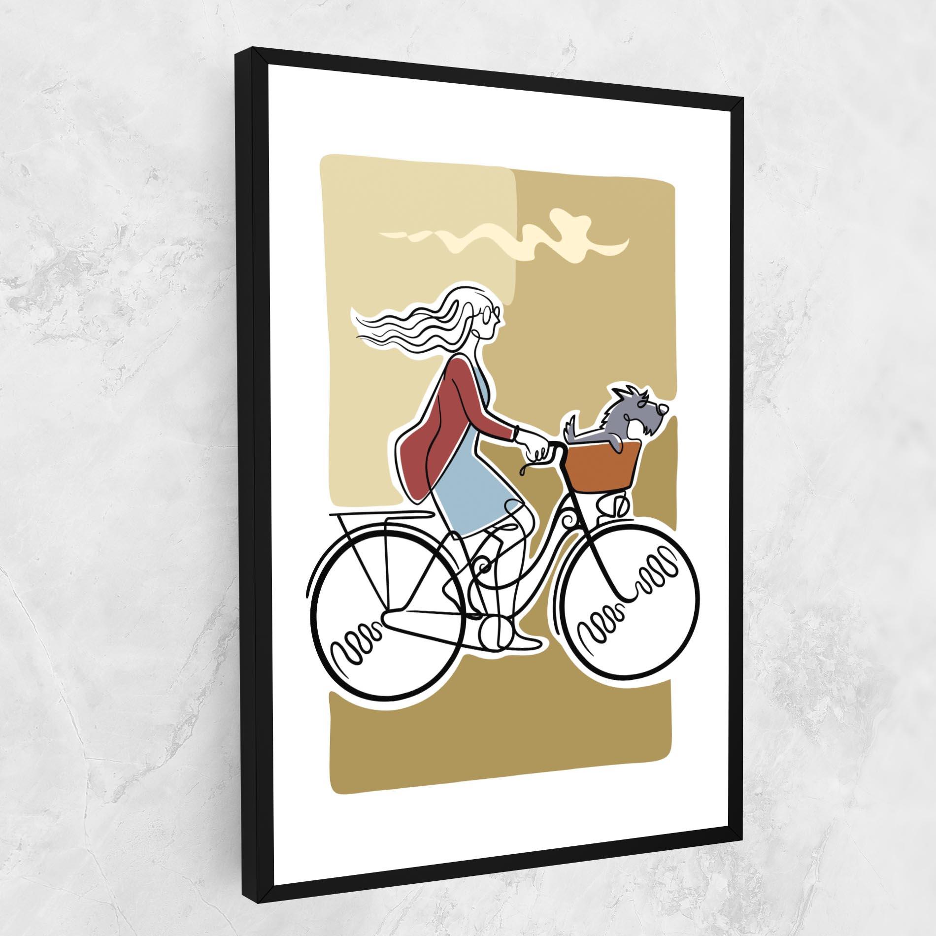 Картина на платно Dog On Bike mockup 1