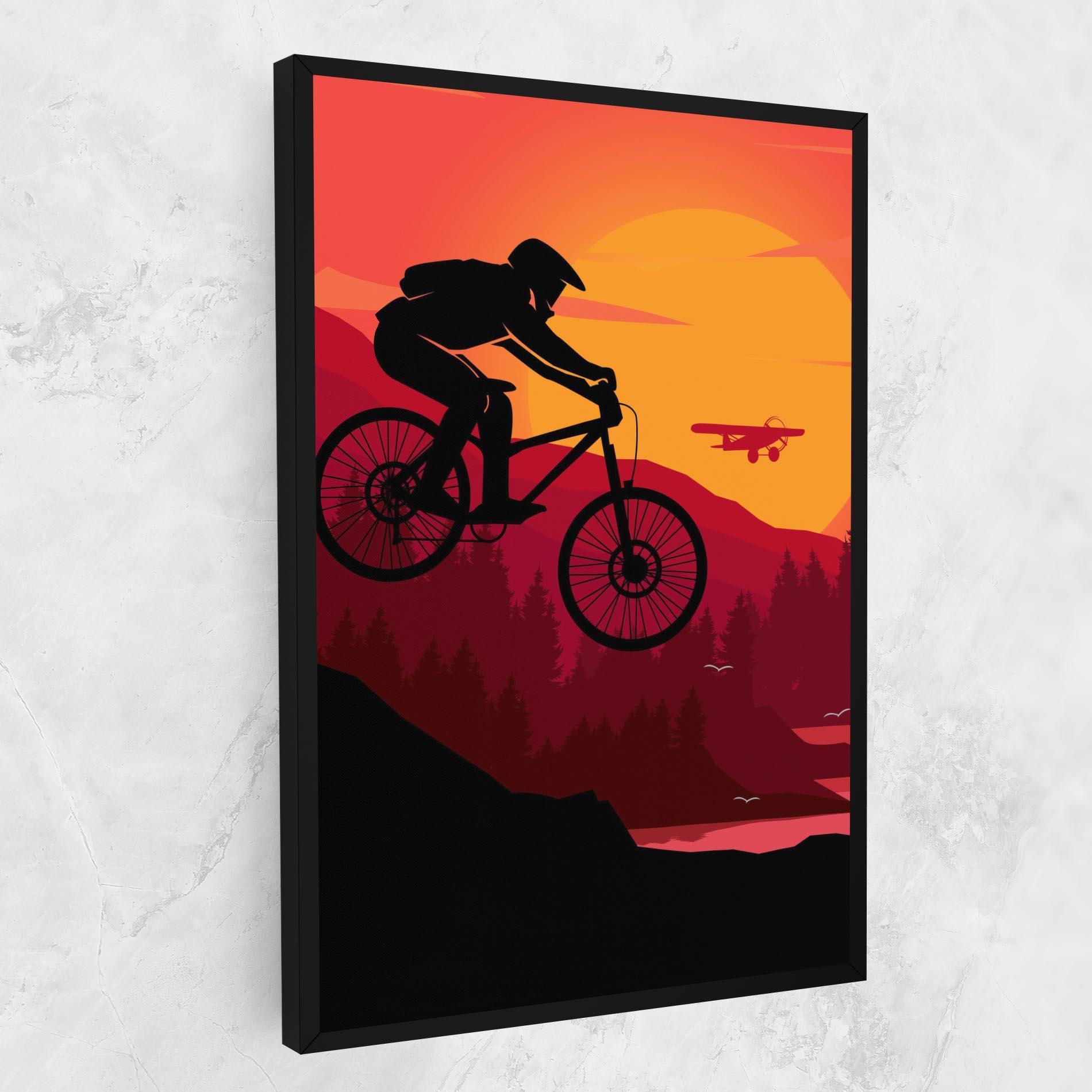 Картина на платно Mountain Bike Sunset mockup 1