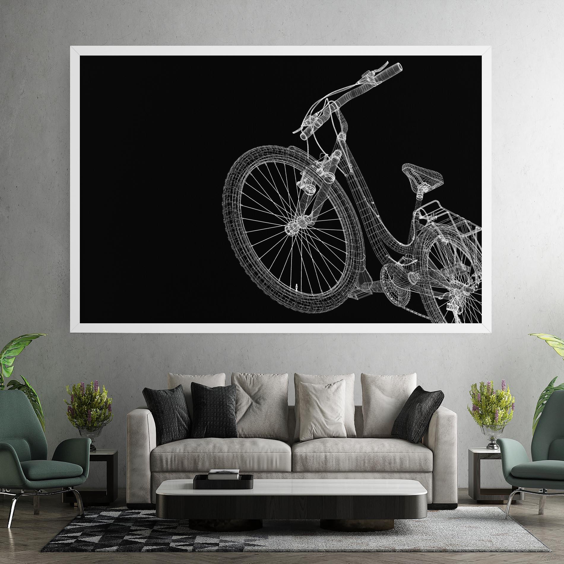 Картина на платно 3d Bike Model On Black mockup 7